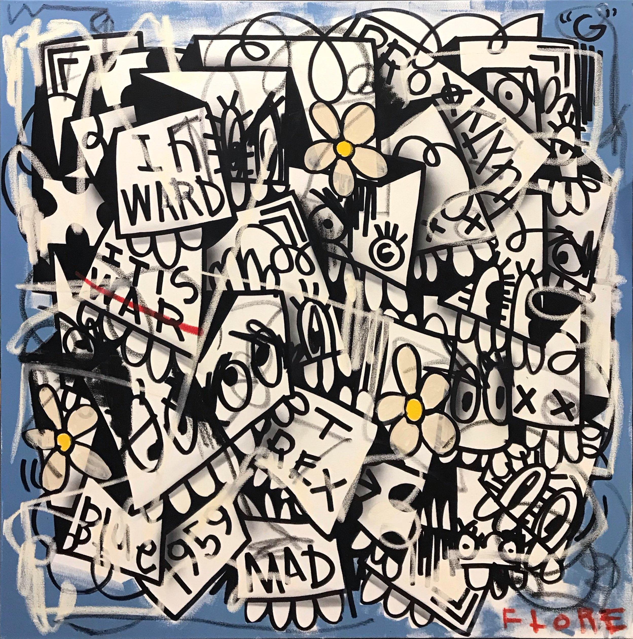 Blue Mad - Painting by Flore
