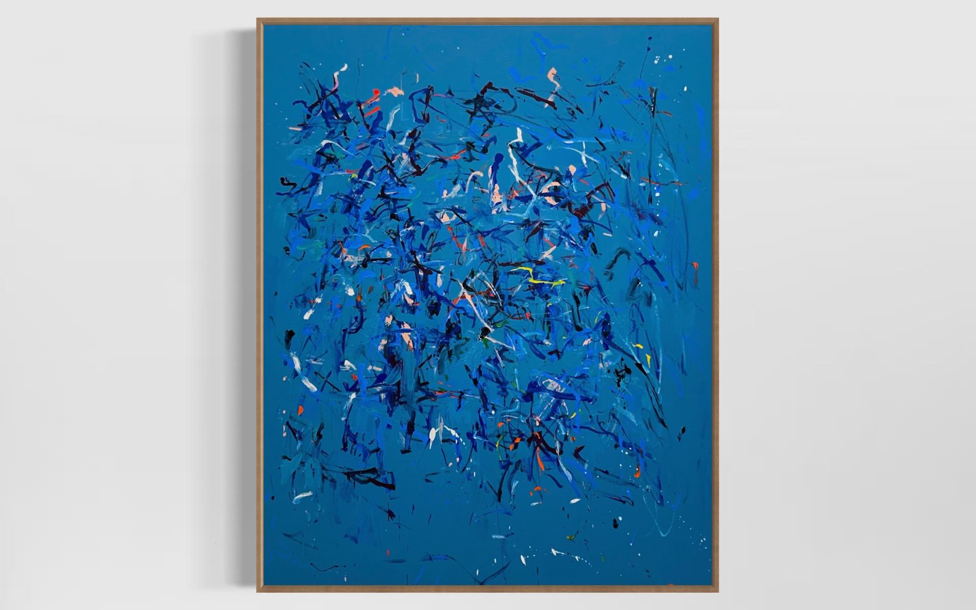 Flore Abstract Painting - Indigo Symphony