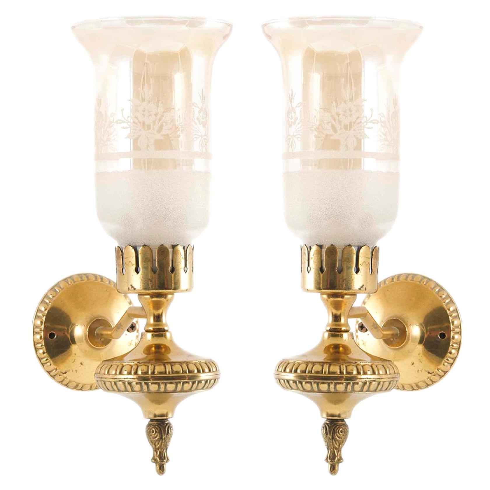 Florence 1930s Art Deco Wall Sconces Attributed to Bruno Chiarini, Murano Glass
