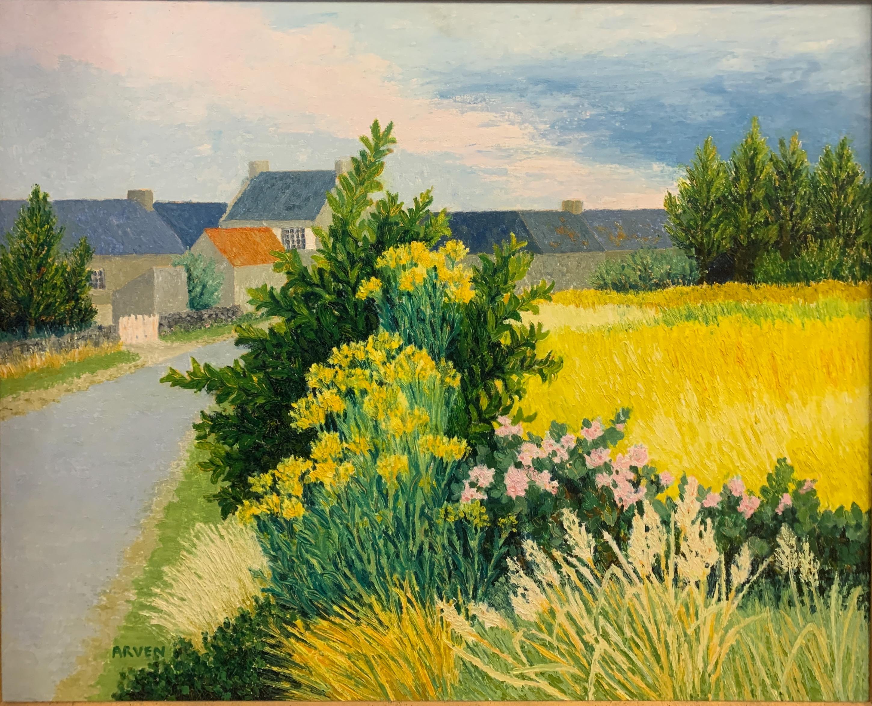 Florence Arven  Landscape Painting - Bles En Bretange