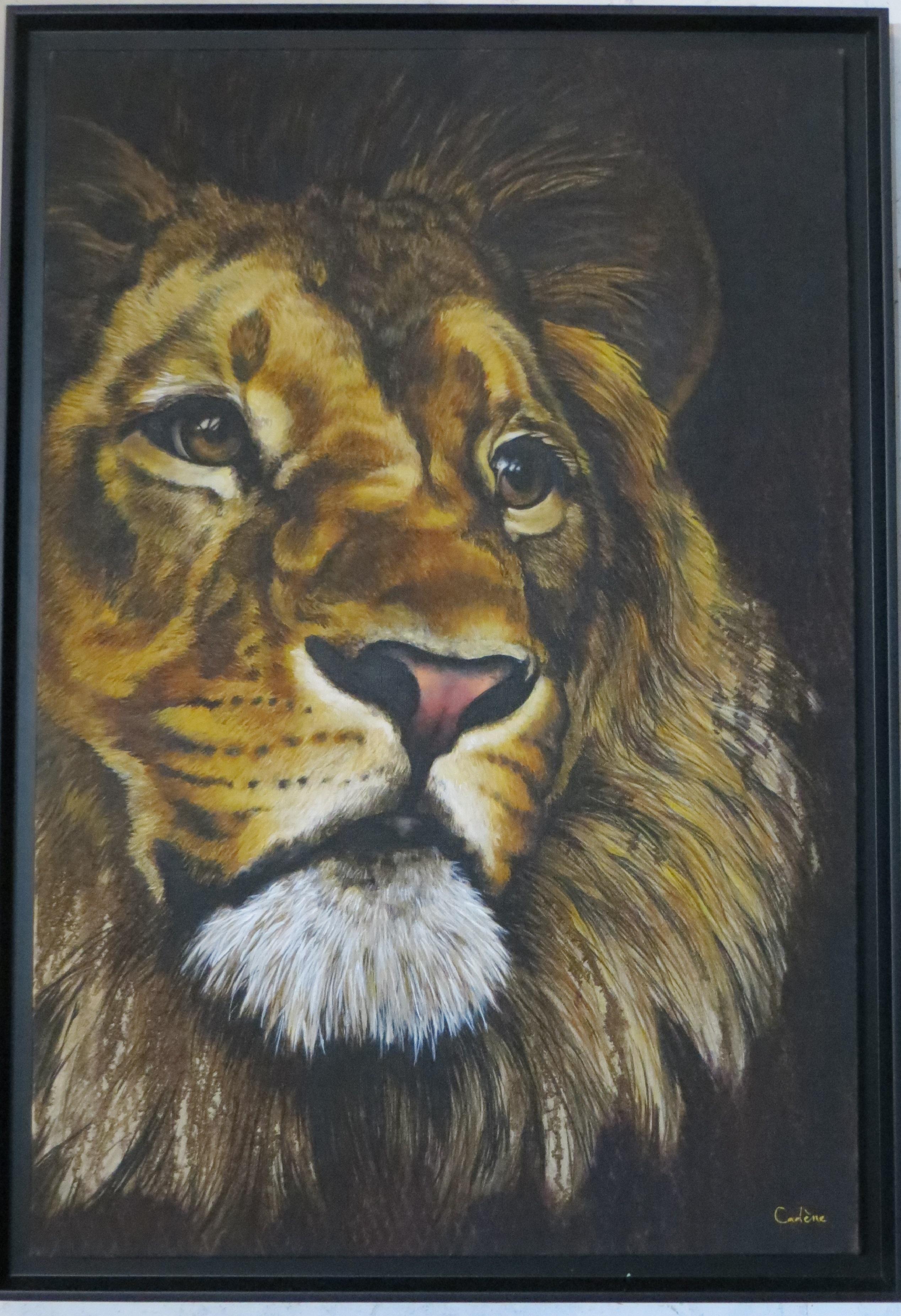 FLORENCE CADENE Animal Painting - Lion Portrait