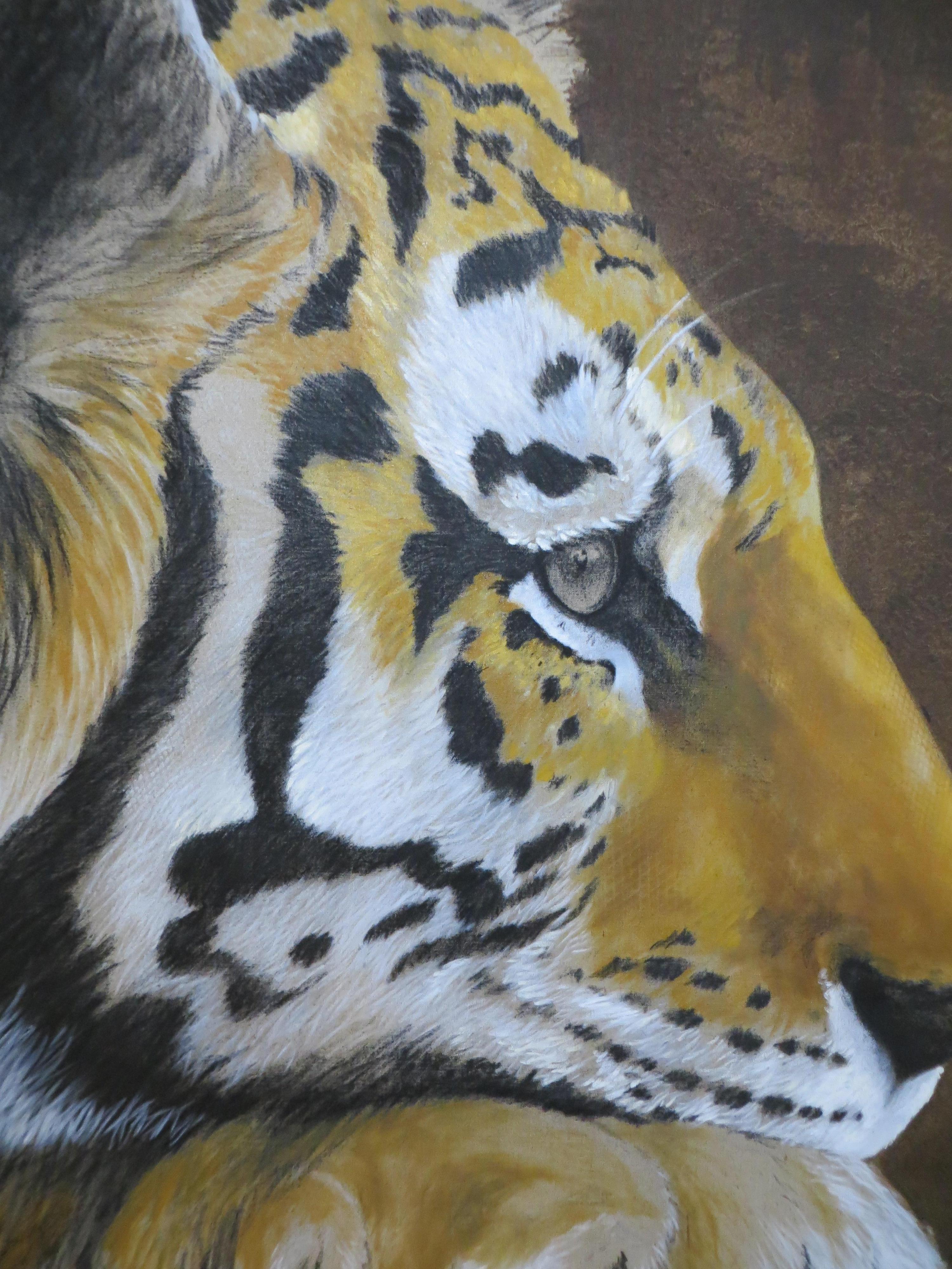 Tiger Profil  - Painting by FLORENCE CADENE