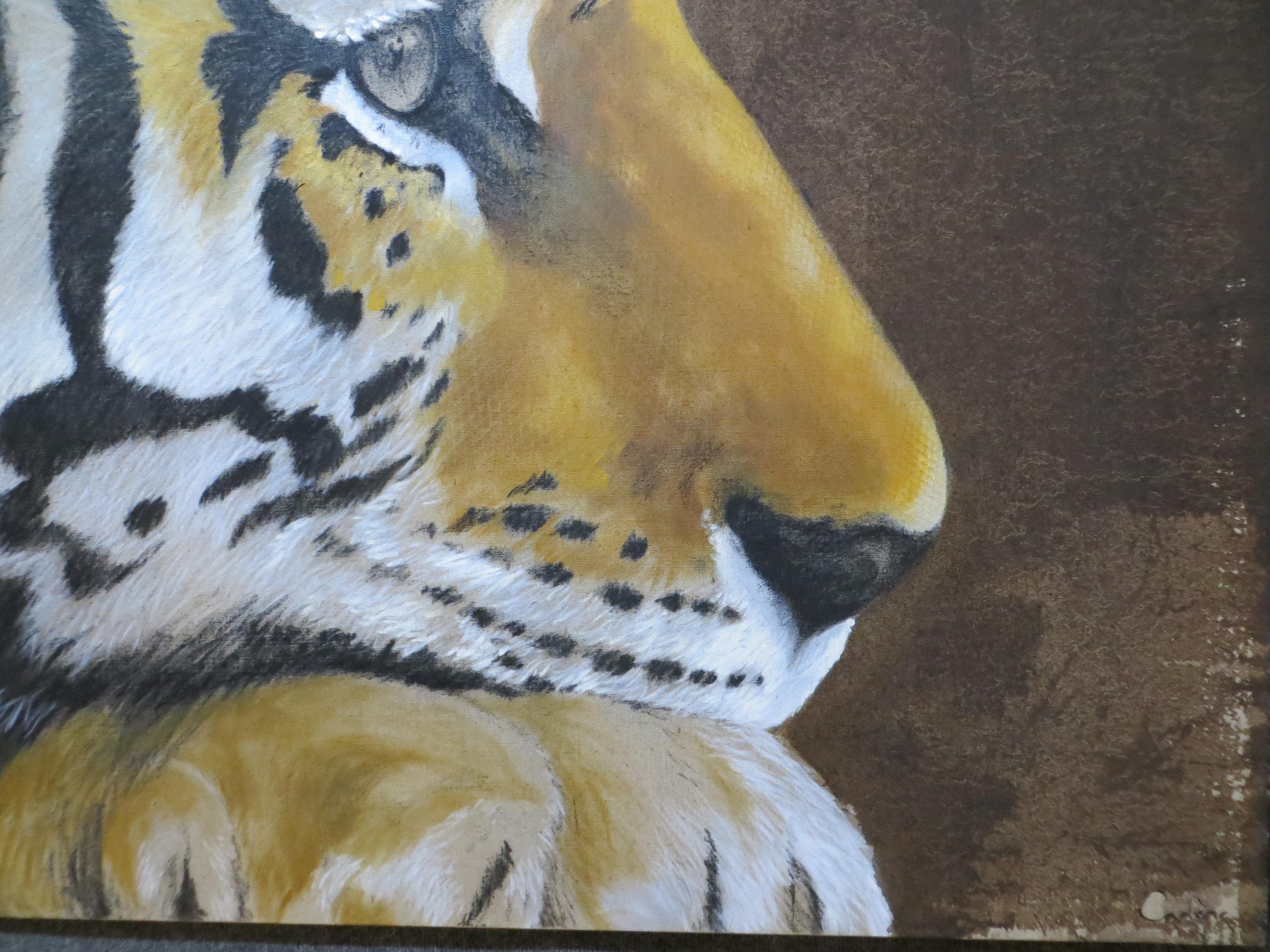 Profil tigre  - Contemporain Painting par FLORENCE CADENE