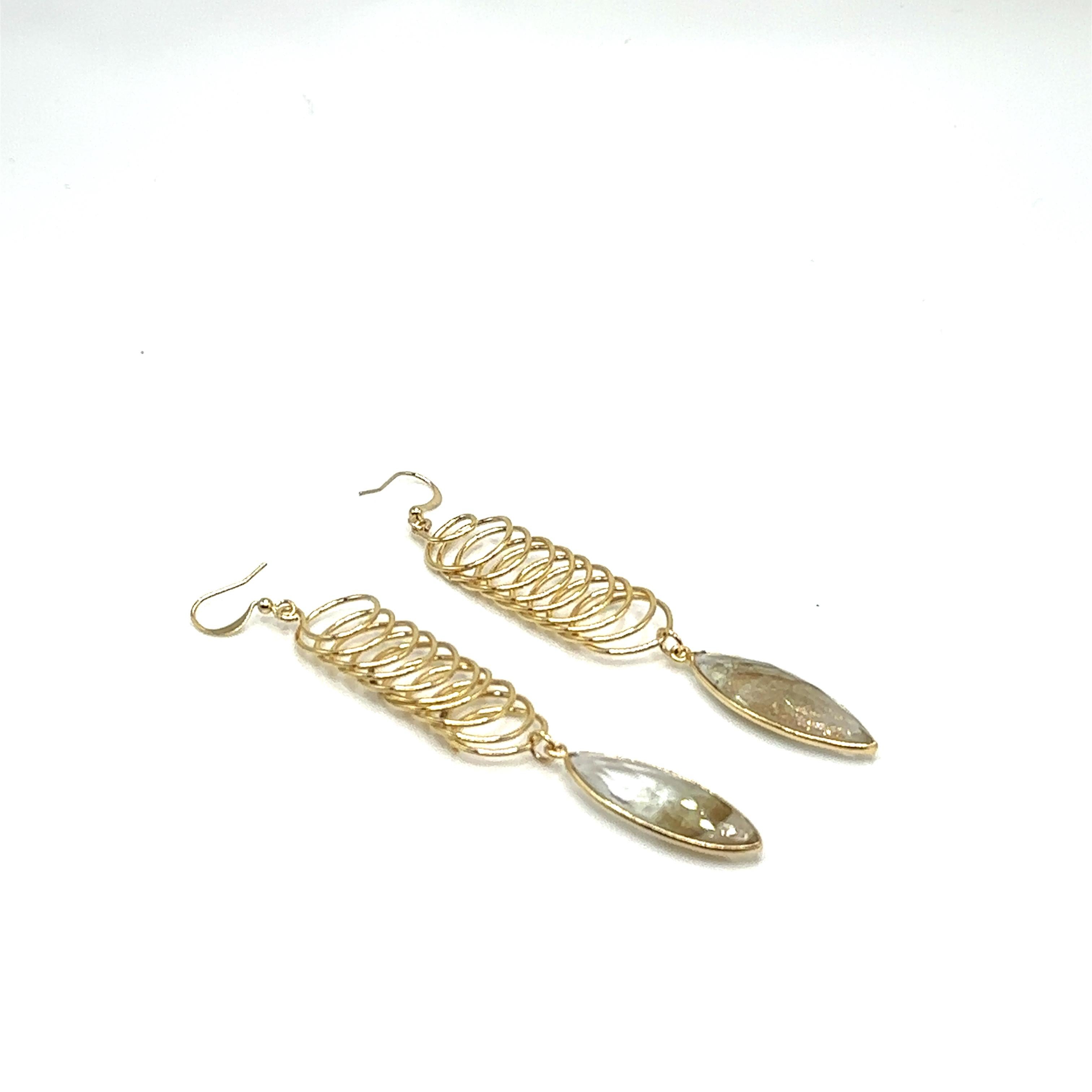 Florence - Dangle Earrings 14k gold plated with rutilated quartz For Sale 1