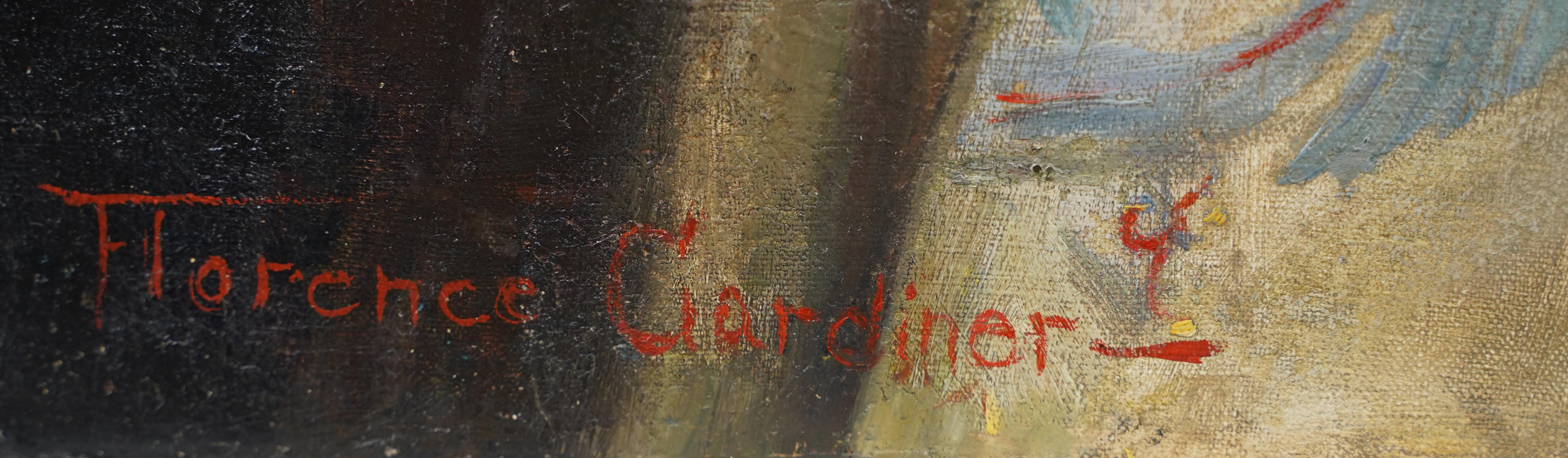 Ancienne peinture à l'huile impressionniste américaine du 19ème siècle représentant un portrait de genre, signée 1