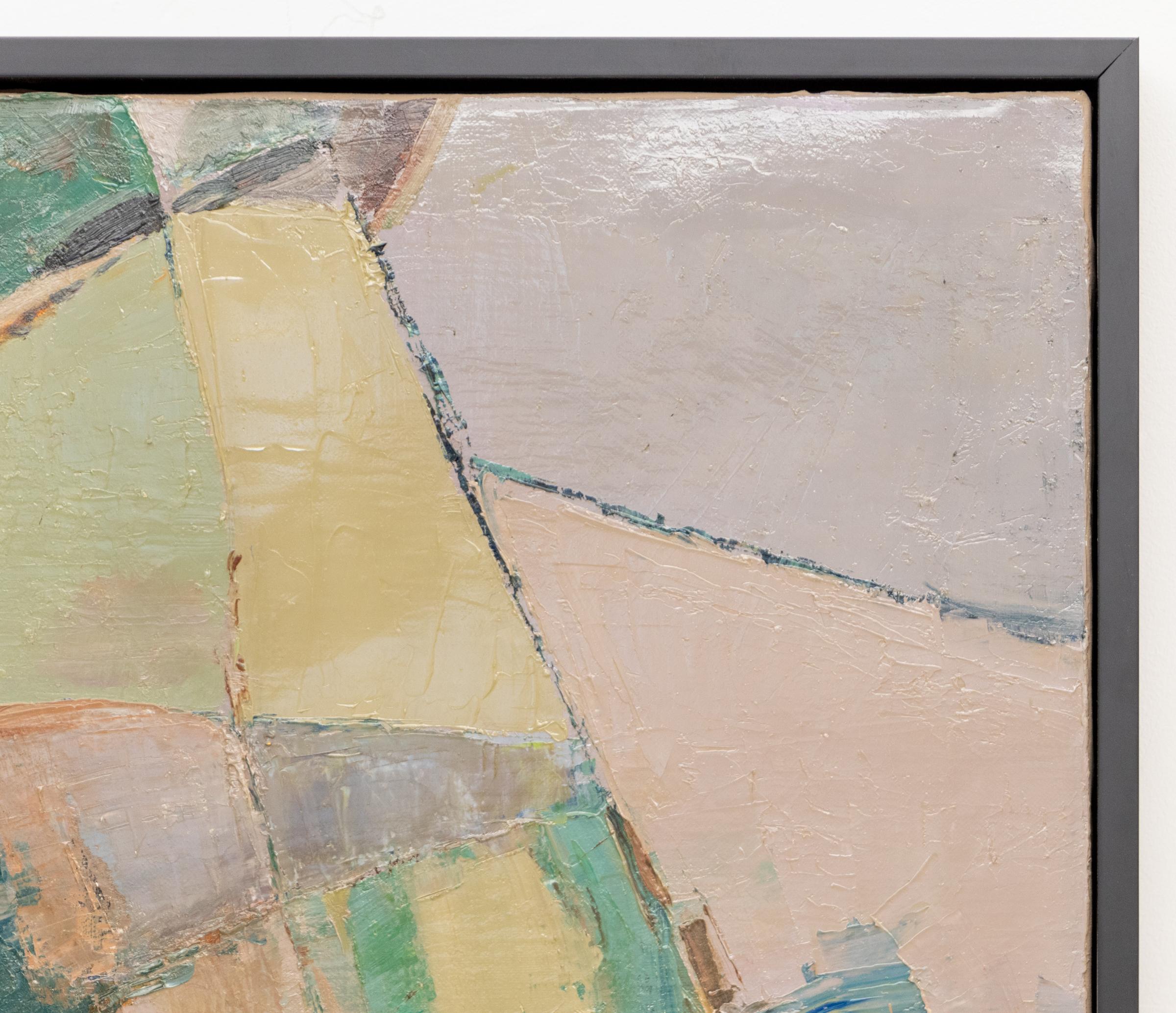 Pintura al óleo expresionista abstracta de mediados de siglo de 1960 en colores primarios en venta 5