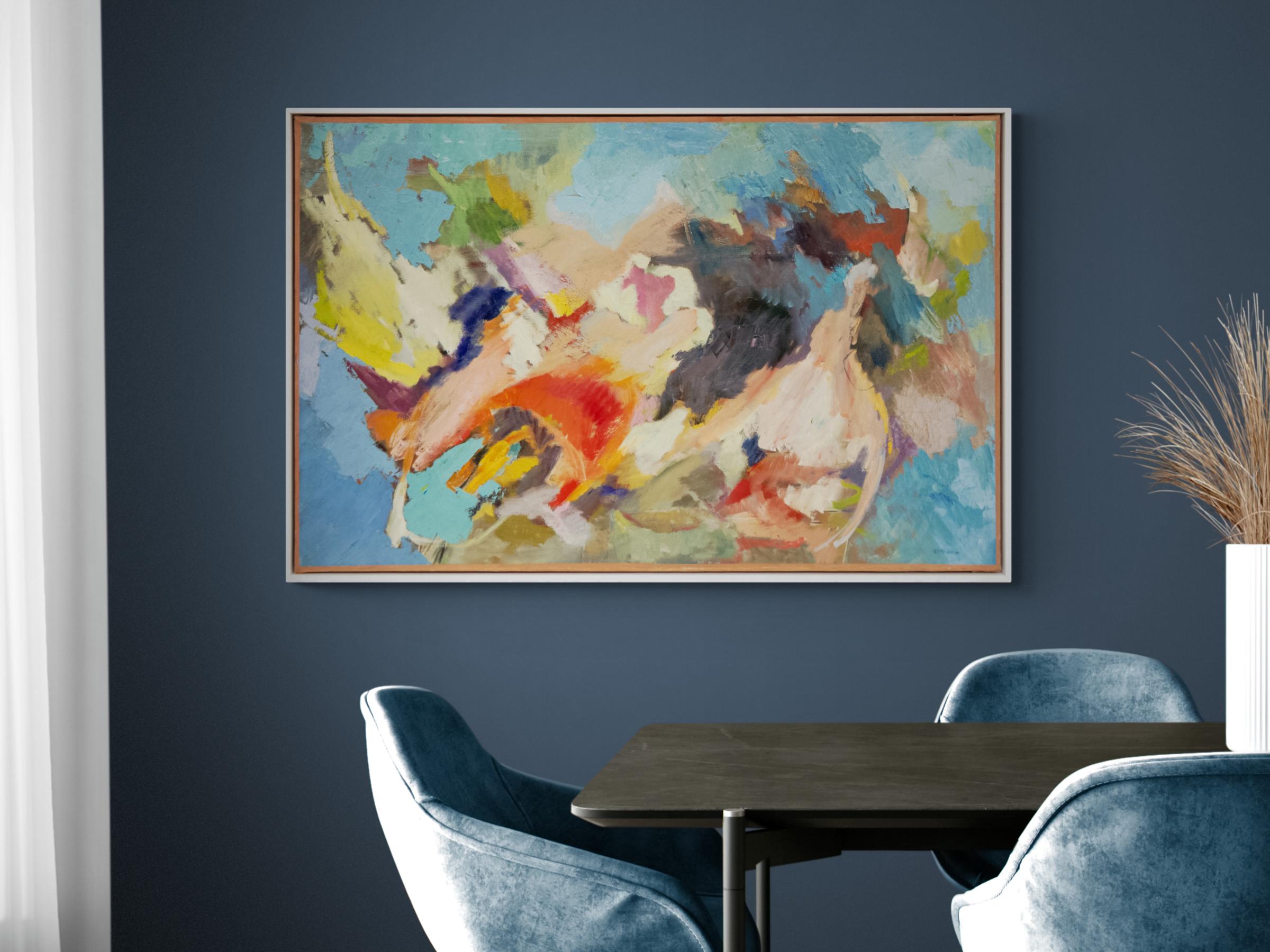 Colorful Abstract Expressionist Oil by Florence V. Mercolino Graziano For Sale 4