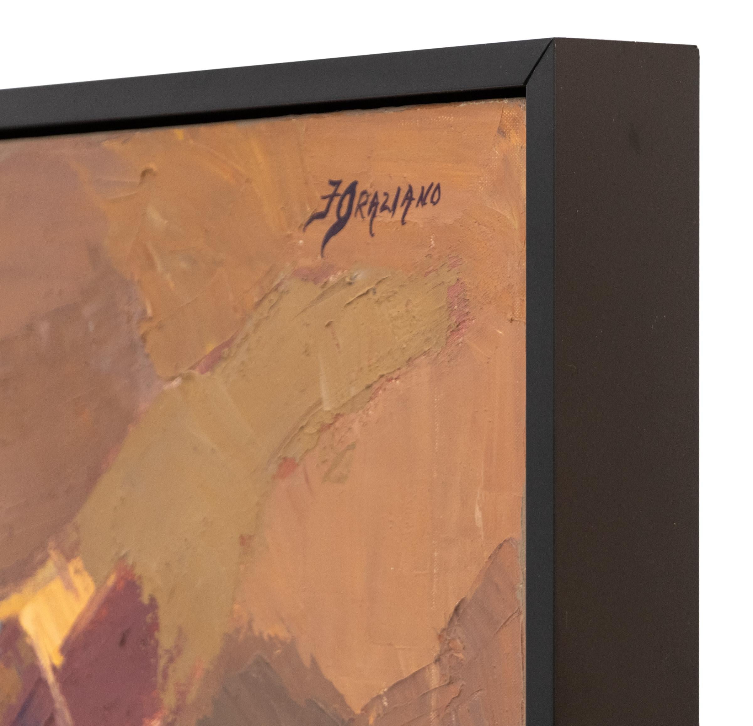 Galaxie #122, 1970s Abstract Painting in Mauve, Violet, Yellow & Taupe Hues For Sale 5