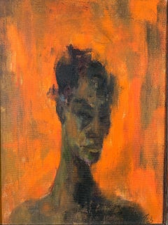 "Portrait with Orange" 1969 Portrait Painting