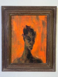 "Portrait with Orange" 1969 Portrait Painting 