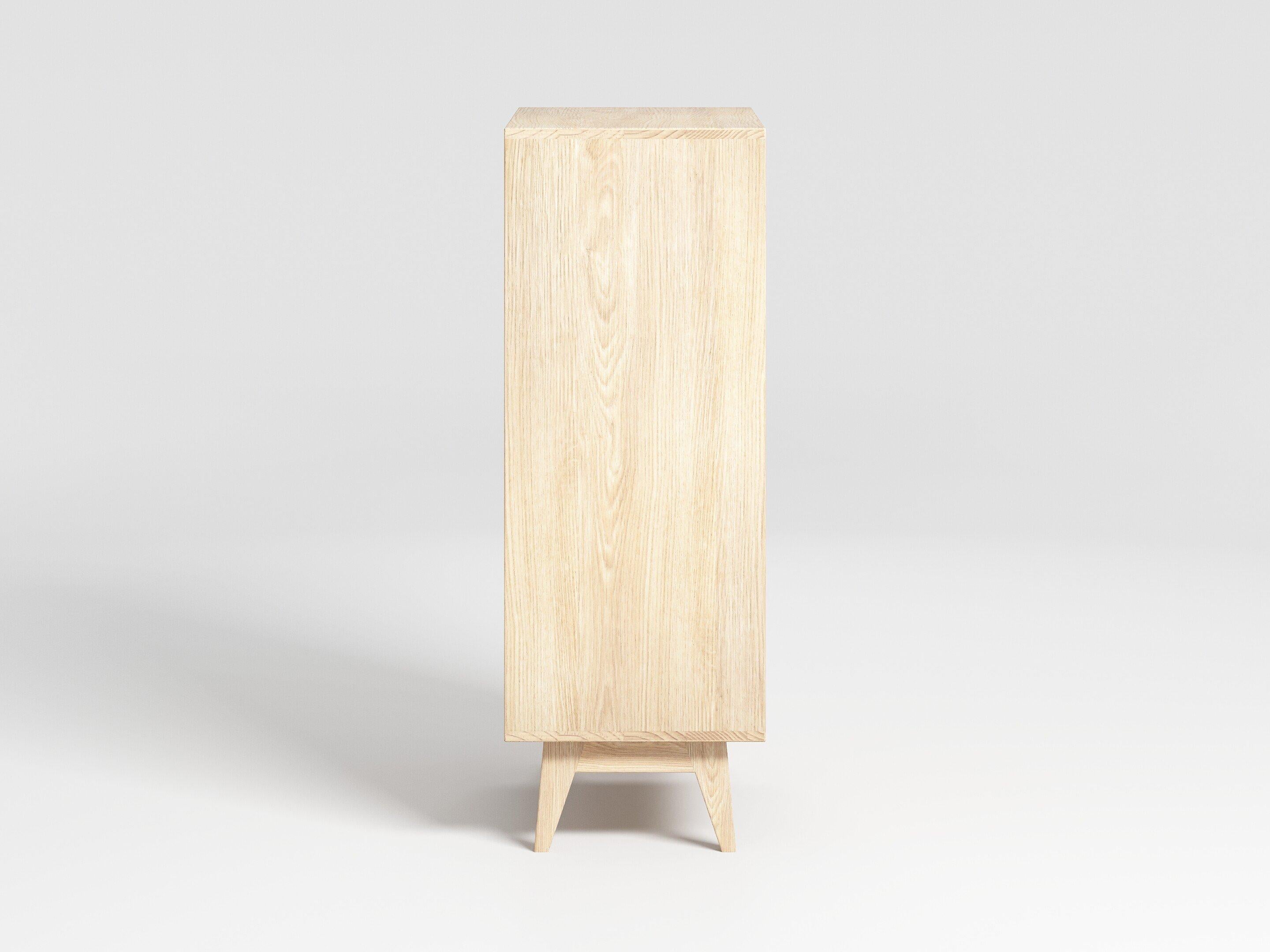 Mid-Century Modern Florence Highboy Dresser in Ash Wood (Lychee) by The Spalty Dog For Sale