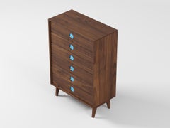 Florence Highboy Dresser in Walnut Wood (Tiffany) by The Spalty Dog