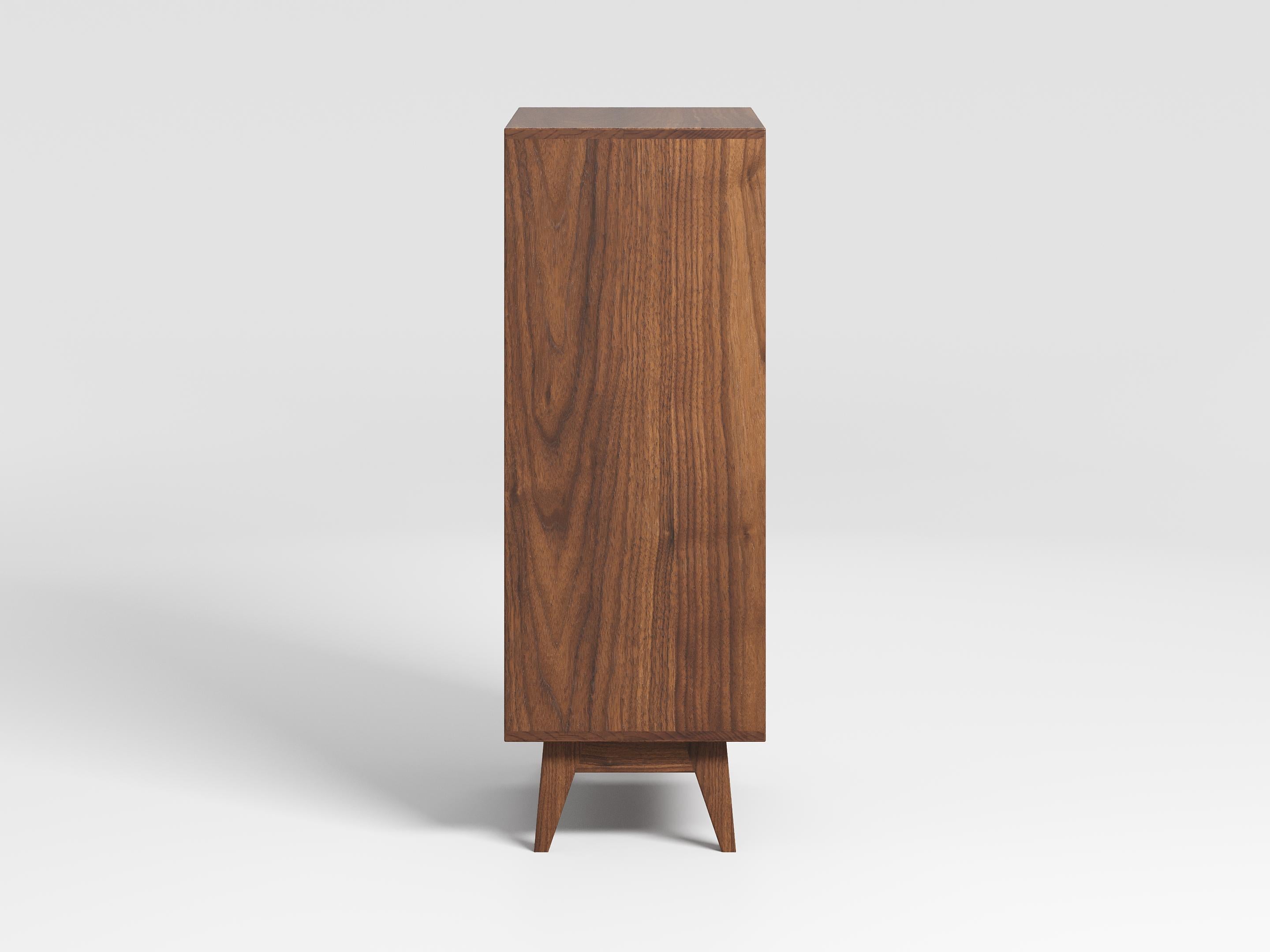 Mid-Century Modern Florence Highboy Dresser in Walnut Wood (Toad) by The Spalty Dog For Sale