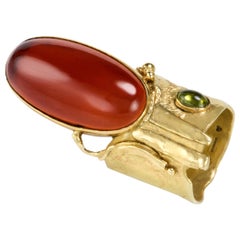 Florence Kirk Garnet Peridot and Yellow Gold Ring 2000