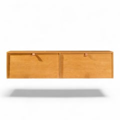 Florence Knoll 121W Mid Century Birch Hanging Credenza