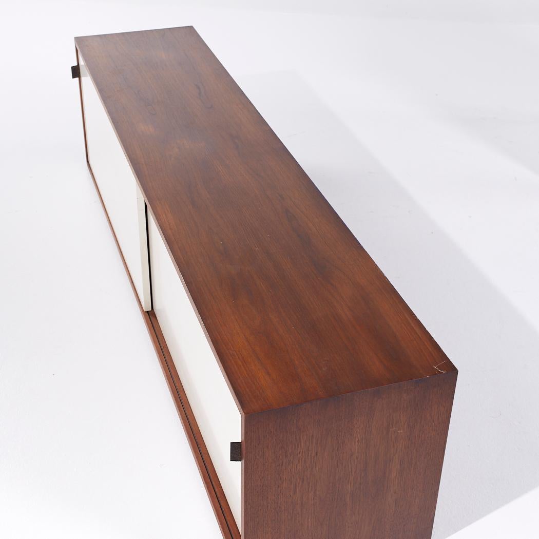 Late 20th Century Florence Knoll 123 W 1 Mid Century Walnut Wall Mount Credenza For Sale