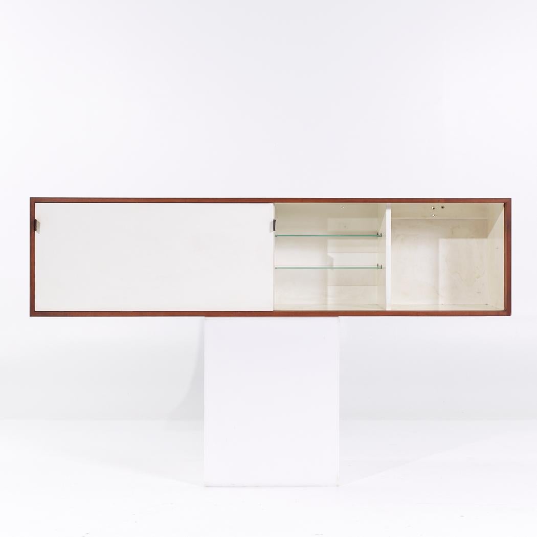 Florence Knoll 123 W 1 Mid Century Walnut Wall Mount Credenza 2
