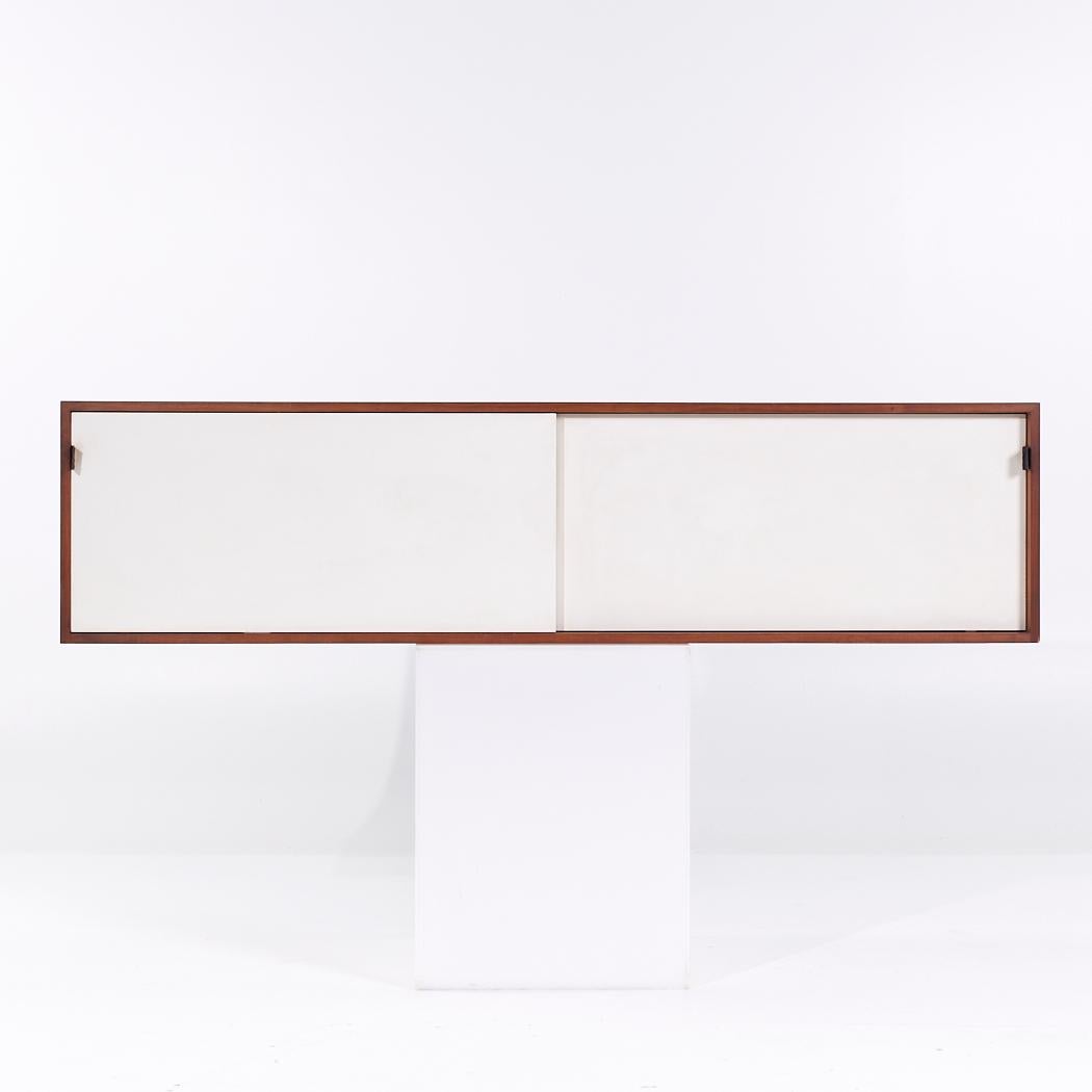 Florence Knoll 123 W-1 Mid Century Walnut Wall Mount Credenza - Pair In Good Condition For Sale In Countryside, IL