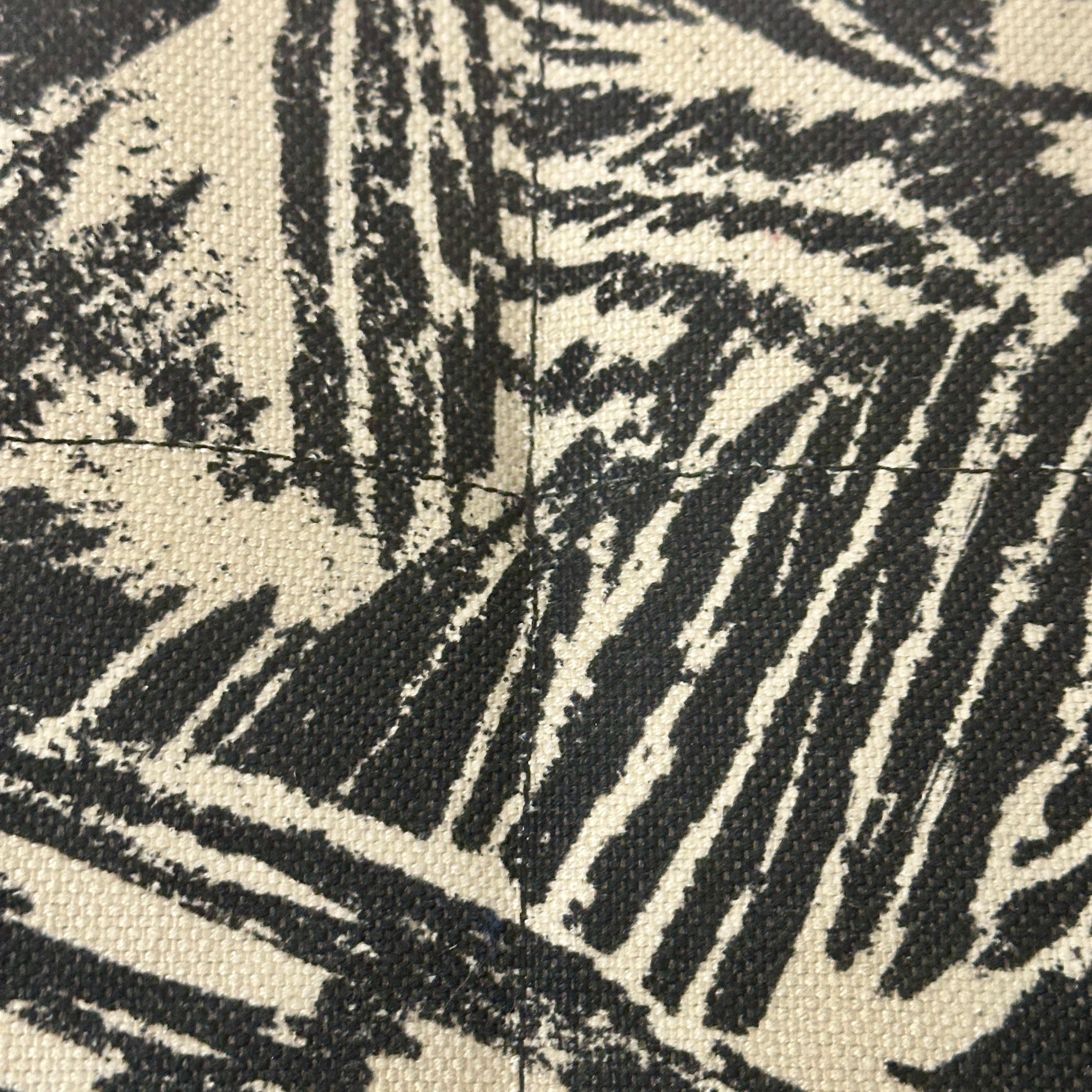 Florence Knoll 1950s Parallel Bar Chair Fab Abstract Black and White Bird Fabric For Sale 11