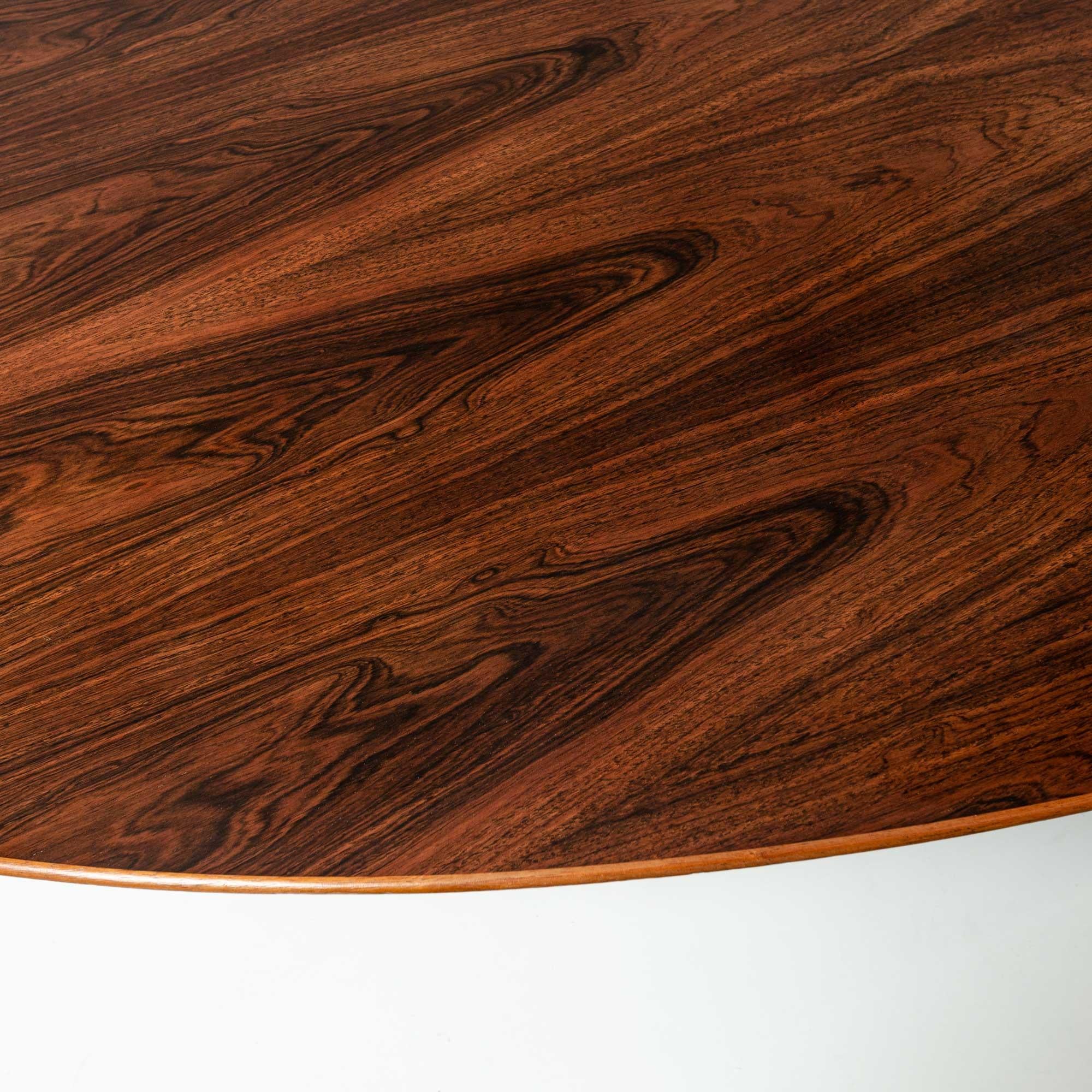 Steel Florence Knoll 1961 Oval Table/Desk in Rosewood