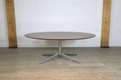 Florence Knoll 2480 Oval Dining Table in Walnut for Knoll, 1960s