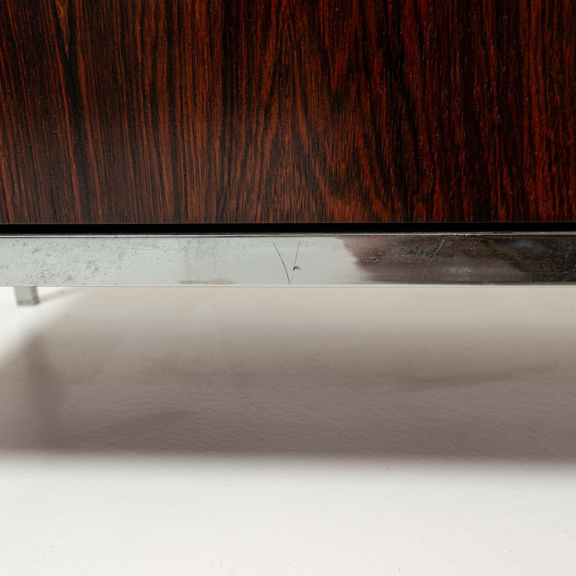 Florence Knoll 2544 Rosewood Credenza with Chrome Base and Calacatta Marble Top 14