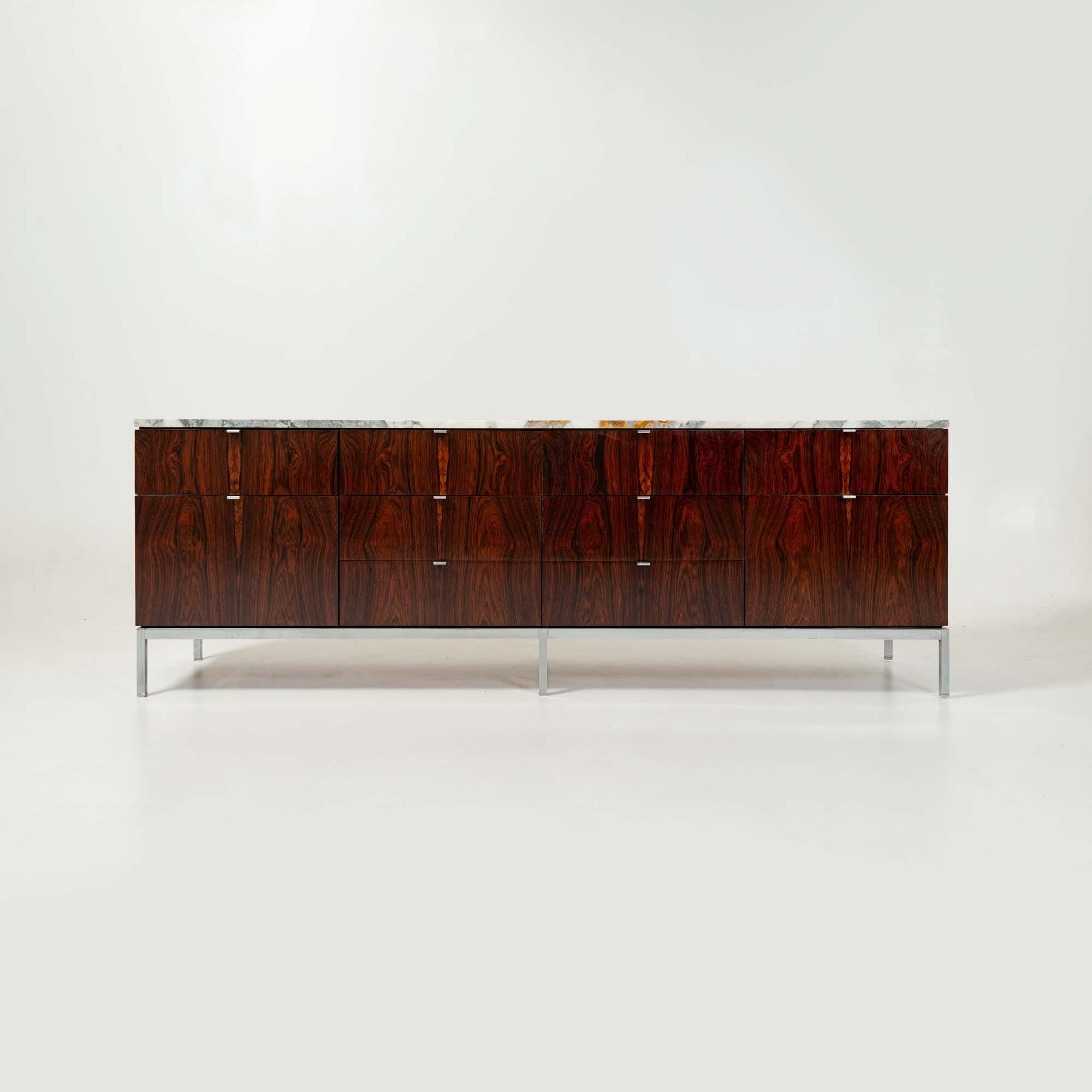 This is a '4-Position' Credenza, model 2544, first designed by Florence Knoll in 1961 as part of her new approach to commercial interior design. The sophisticated design reflects executive quality and clearly shows the influence of Mies van der Rohe
