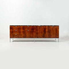 Florence Knoll 2547 Rosewood Credenza, Chrome Base and Nero Port Laurent Marble