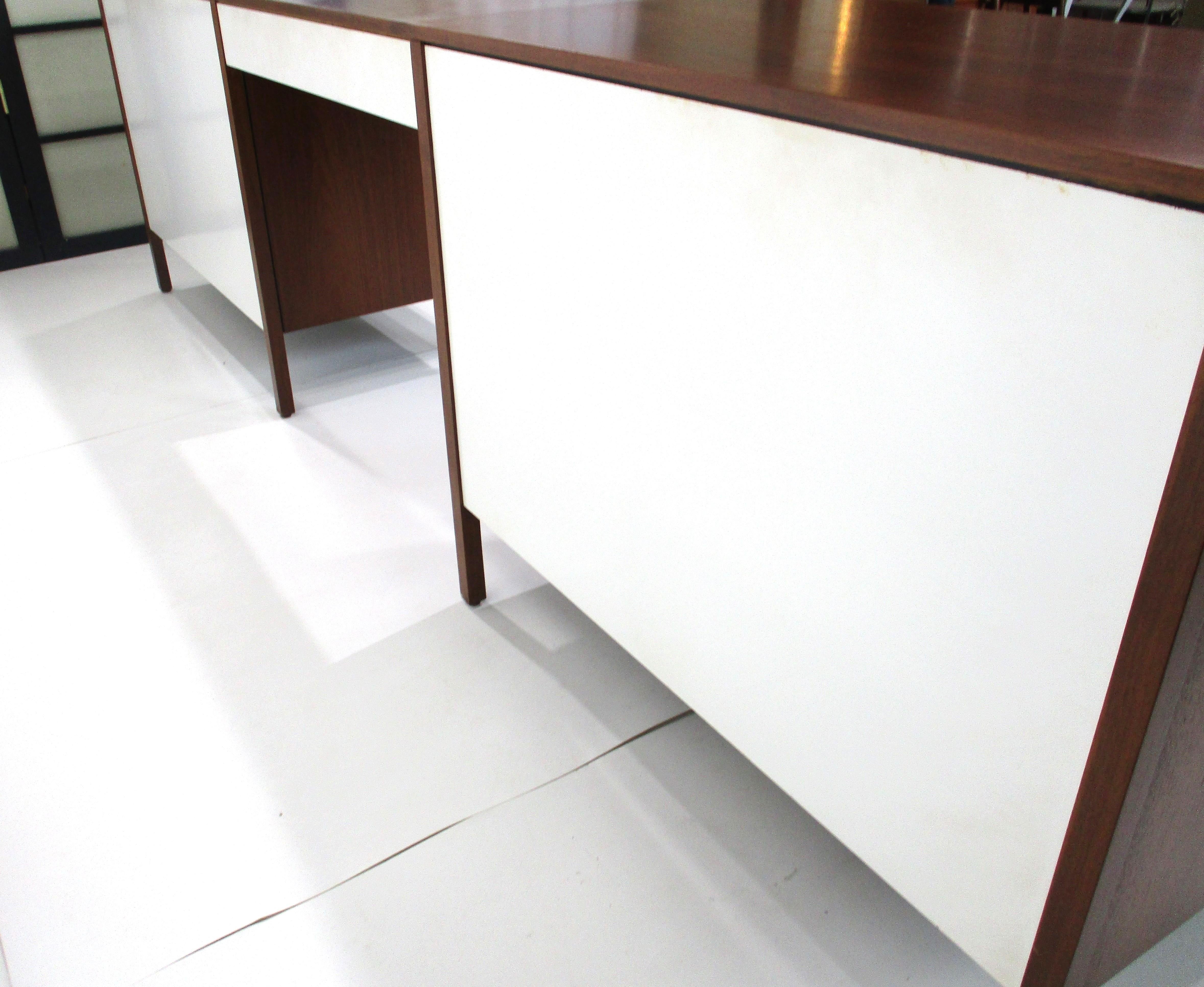 Florence Knoll 3 pc. Suspended Walnut Vanity for Knoll 8