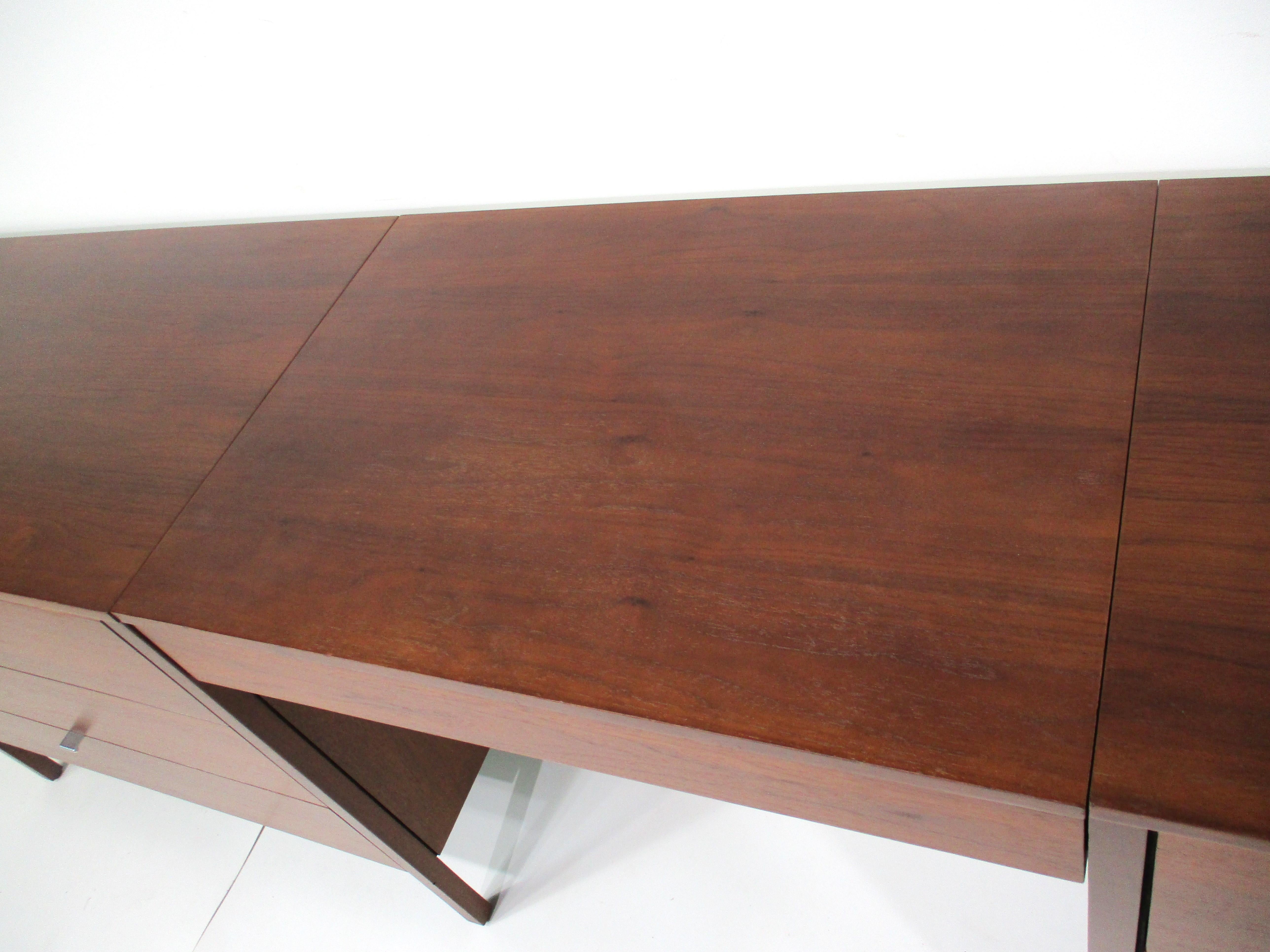 Florence Knoll 3 pc. Suspended Walnut Vanity for Knoll 1