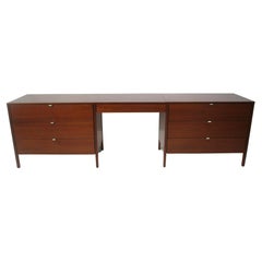 Vintage Florence Knoll 3 pc. Suspended Walnut Vanity for Knoll  