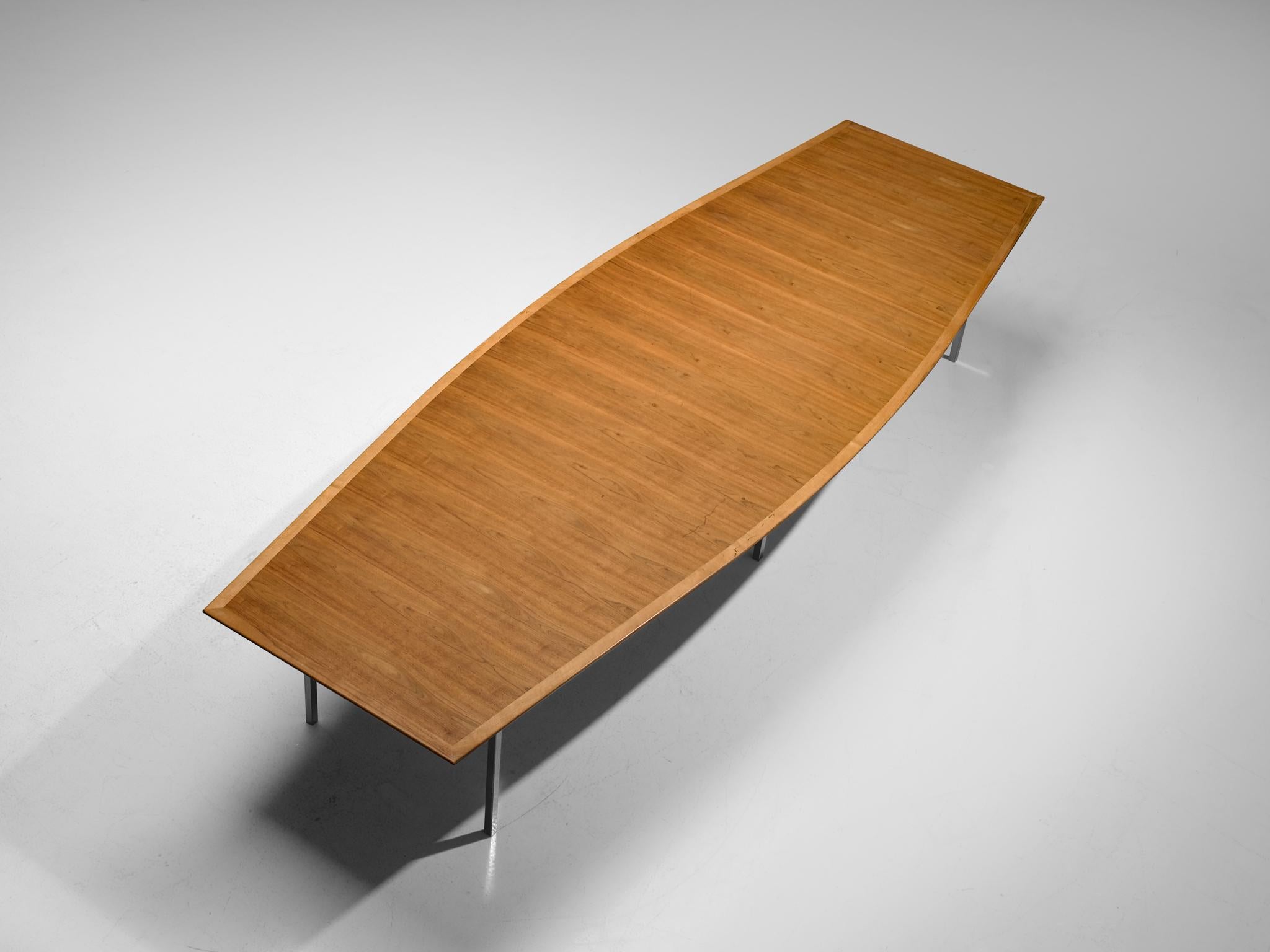 Florence Knoll Long Table with Boat Shaped Top 1