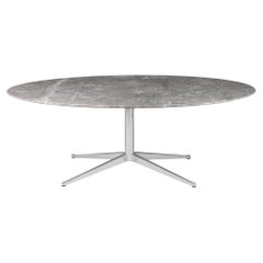 Florence Knoll 78" Oval Dining Table in Gray Marble