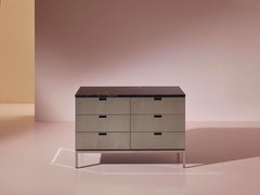 Florence Knoll aluminium, metal and marble cabinet, Knoll International, 1960s