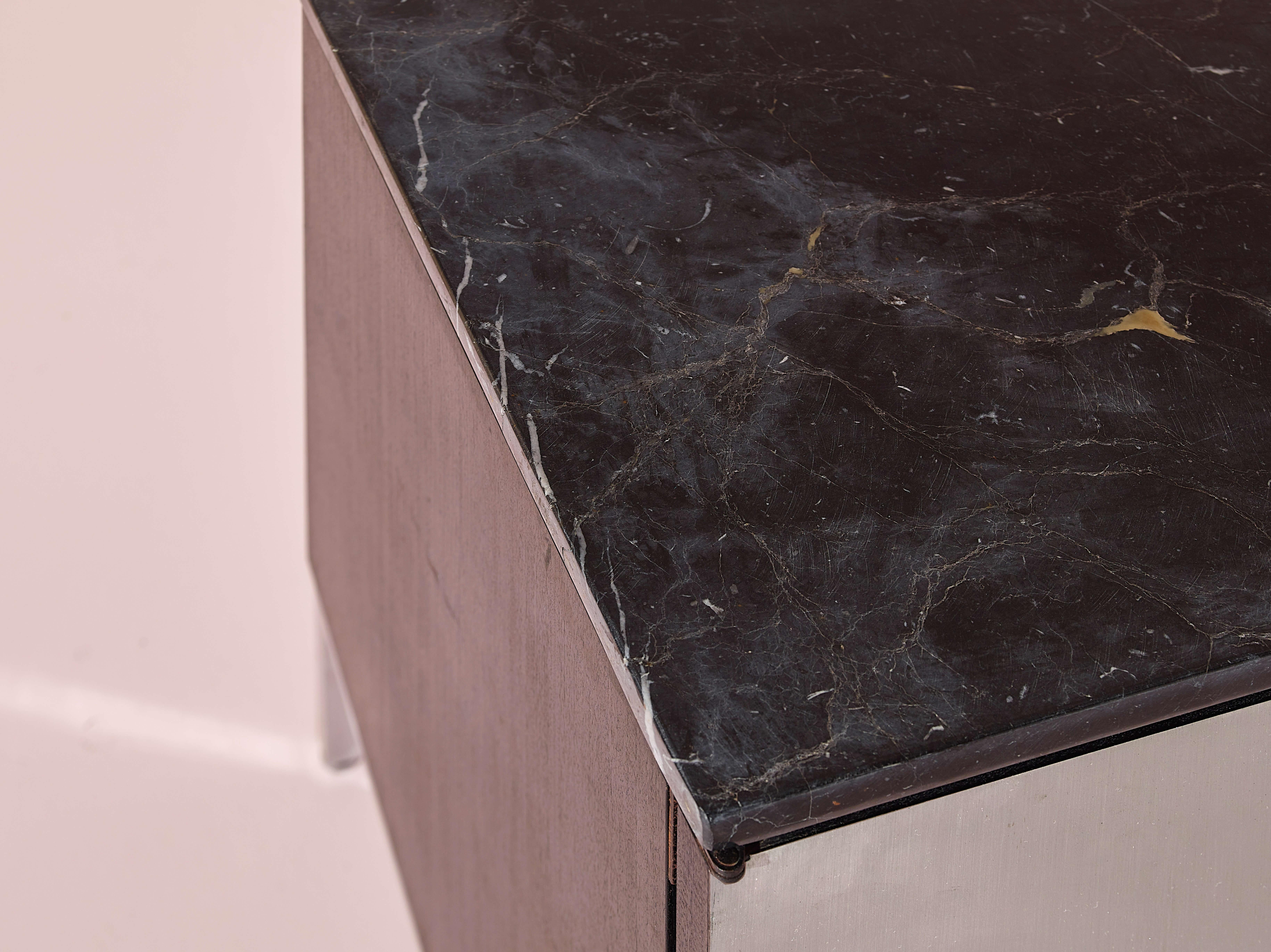Mid-20th Century Florence Knoll aluminium, metal and marble sideboard, Knoll International, 1960s