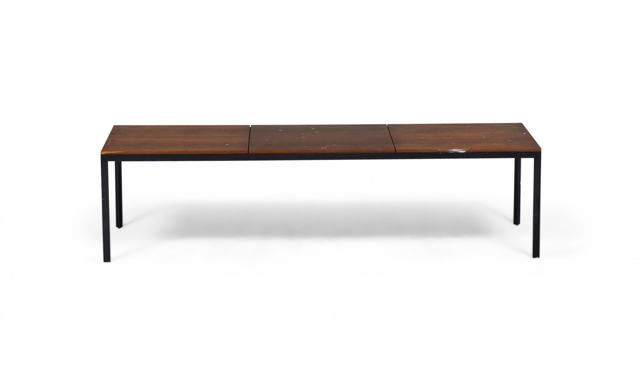 20th Century Florence Knoll American Mid-Century T-Bar Walnut Coffee / Cocktail Table For Sale