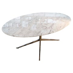 Florence KNOLL, mesa oval arabescato - Mármol y acero cromado