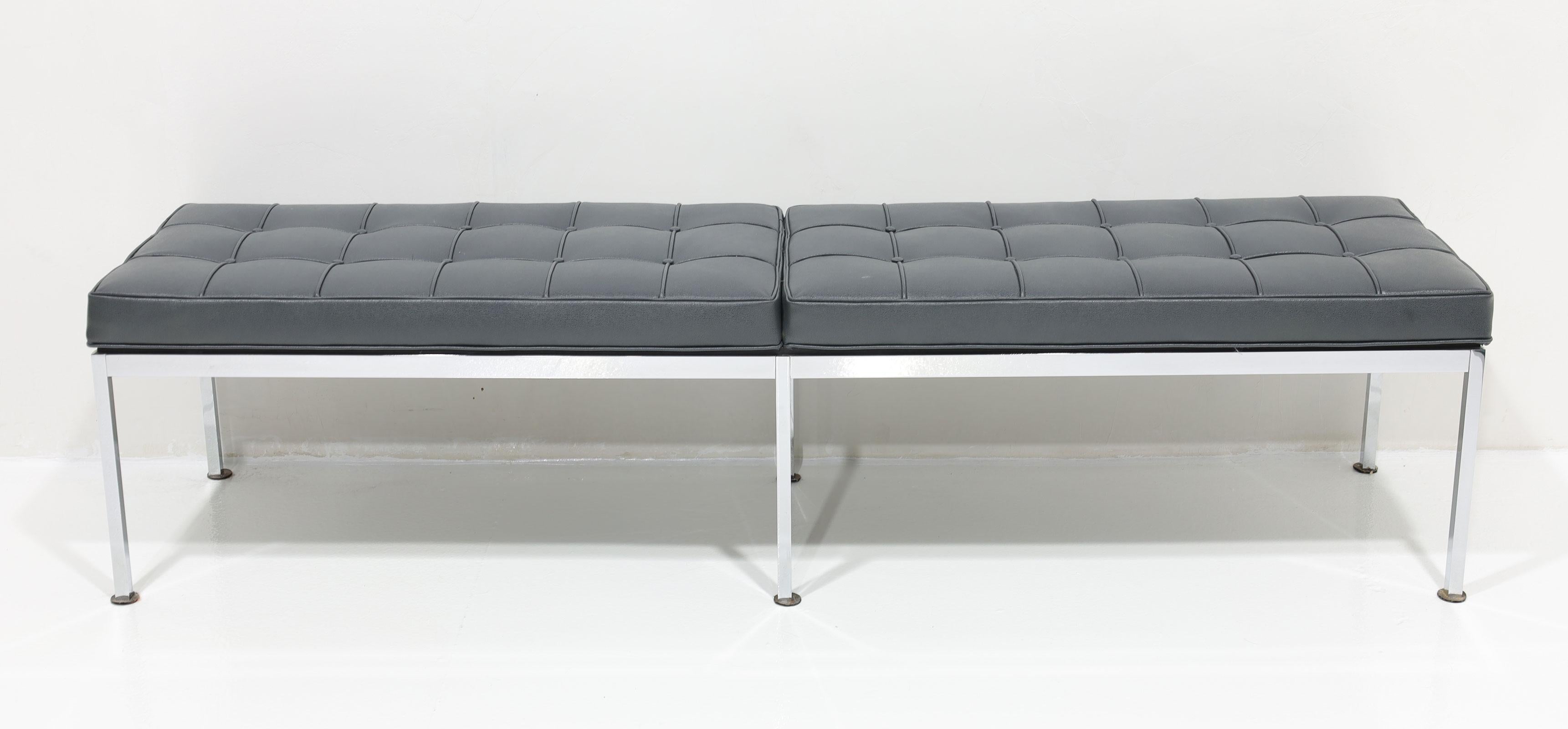Florence Knoll Bench in Holly Hunt Leather For Sale 3
