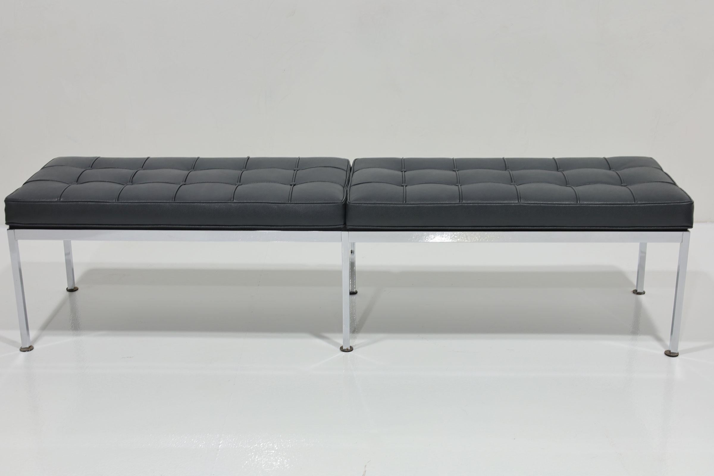 20th Century Florence Knoll Bench in Holly Hunt Leather For Sale