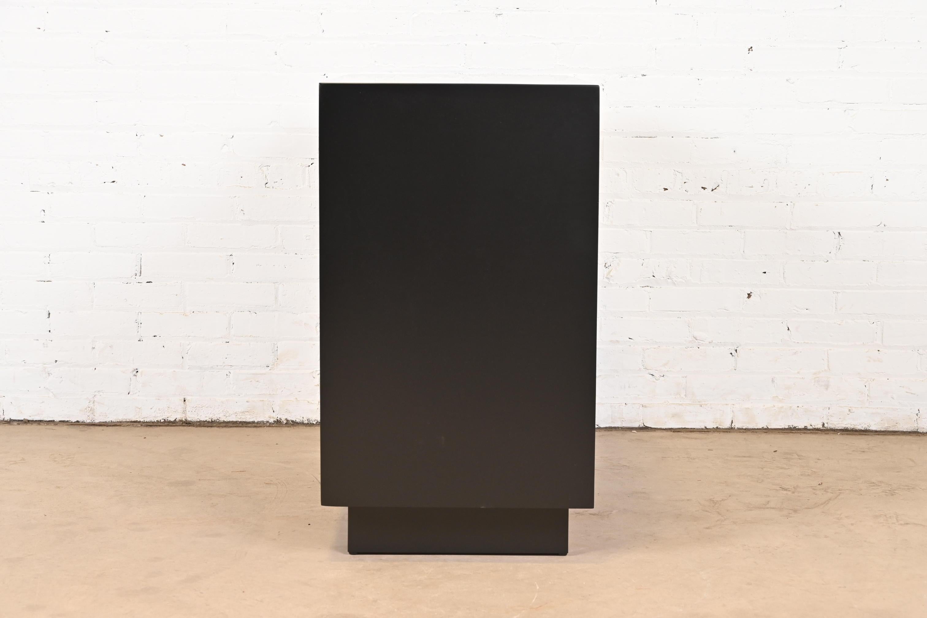 Florence Knoll Black Lacquered Louvered Front Chest of Drawers, Newly Refinished 8