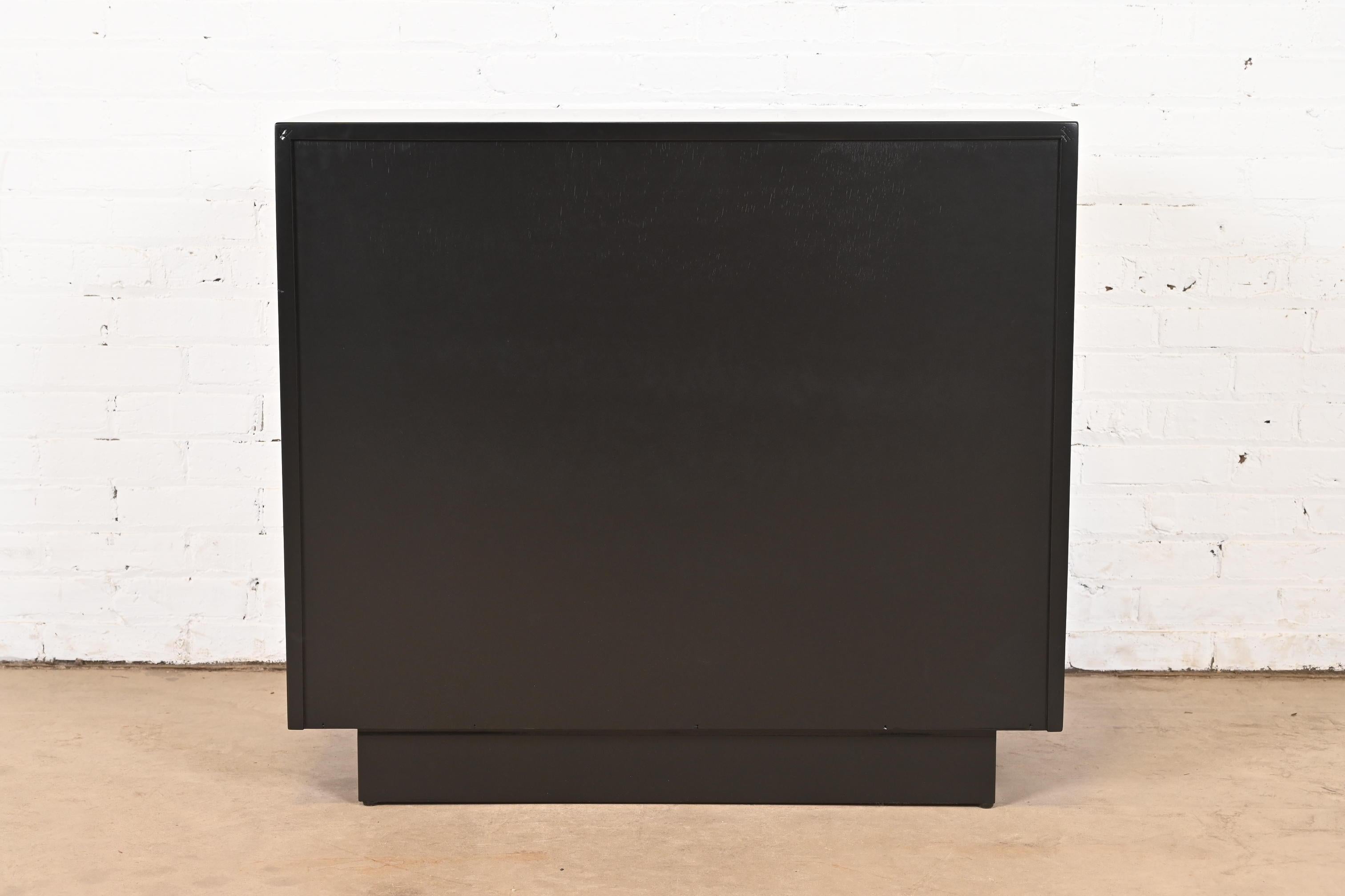Florence Knoll Black Lacquered Louvered Front Chest of Drawers, Newly Refinished 9