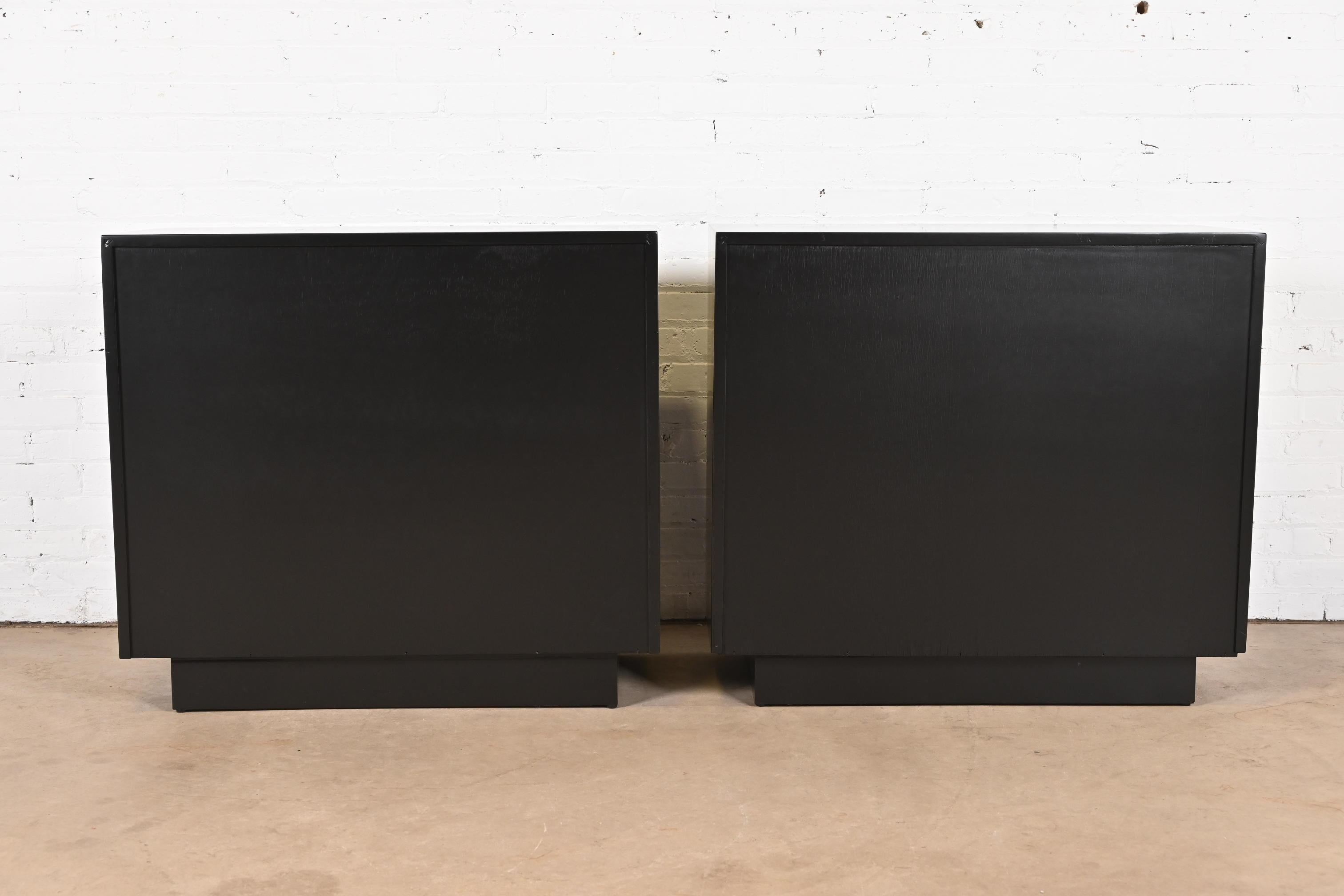 Florence Knoll Black Lacquered Louvered Front Chests of Drawers, Refinished 6