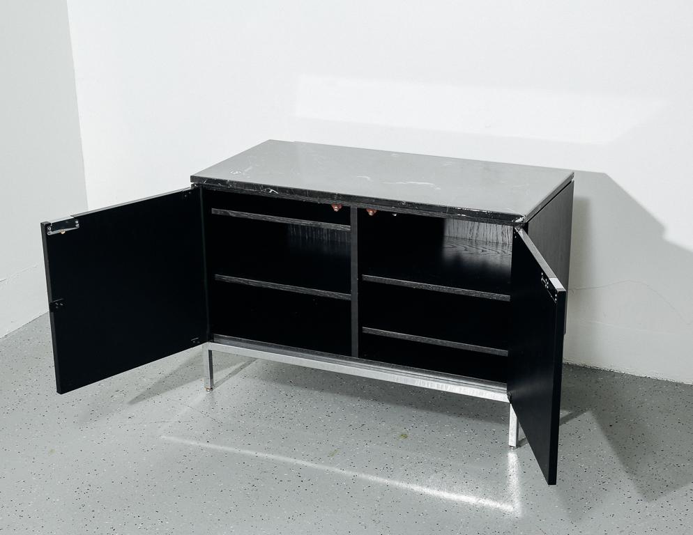 Florence Knoll Cabinet with Black Marble Top In Good Condition In Brooklyn, NY