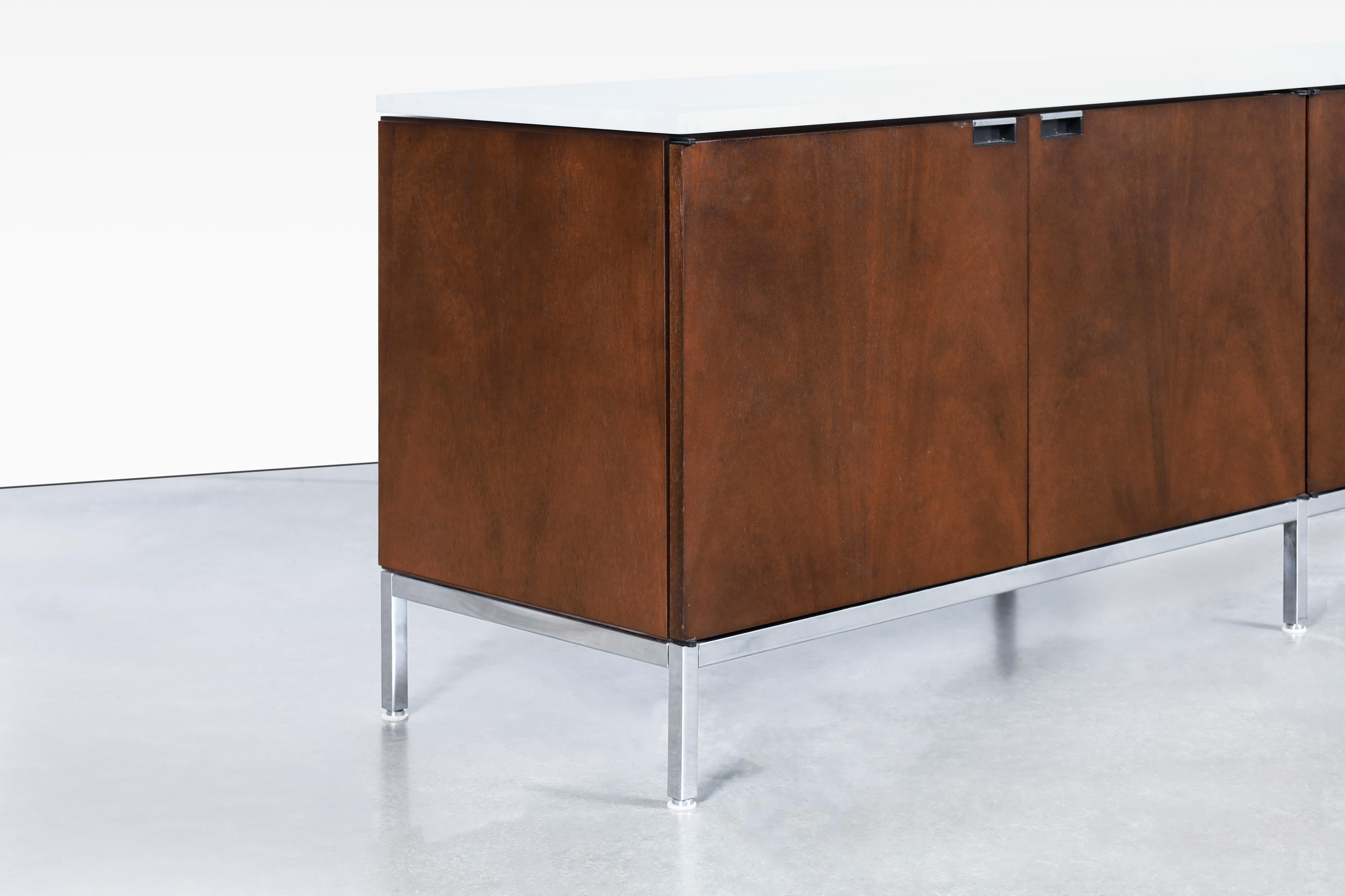 Contemporary Florence Knoll Carrara Marble Credenza for Knoll