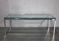 Florence Knoll Chrome and Glass Cocktail Table, Signed