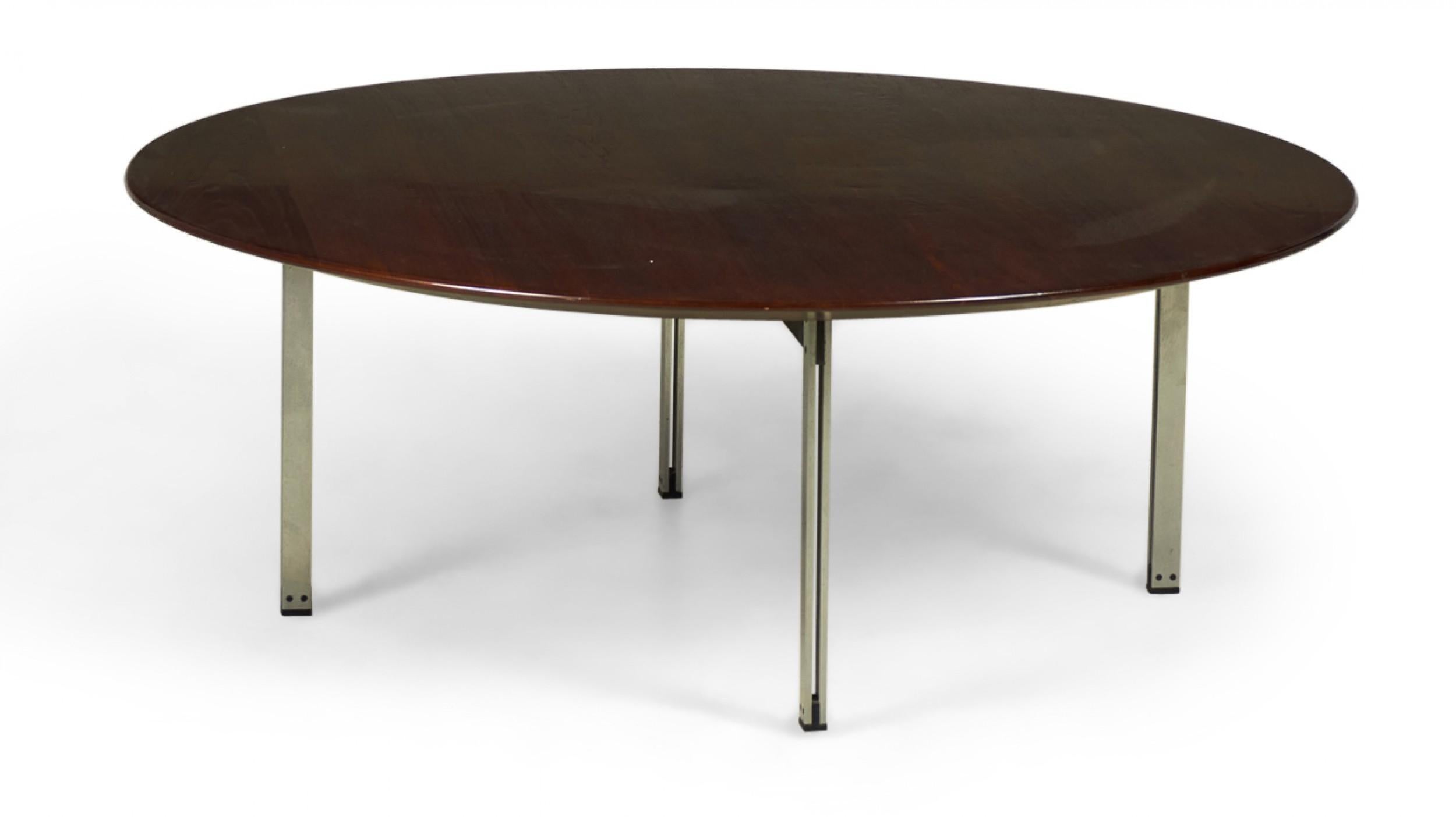 Mid-Century Modern Florence Knoll Circular Parallel Bar Cocktail / Coffee Table For Sale