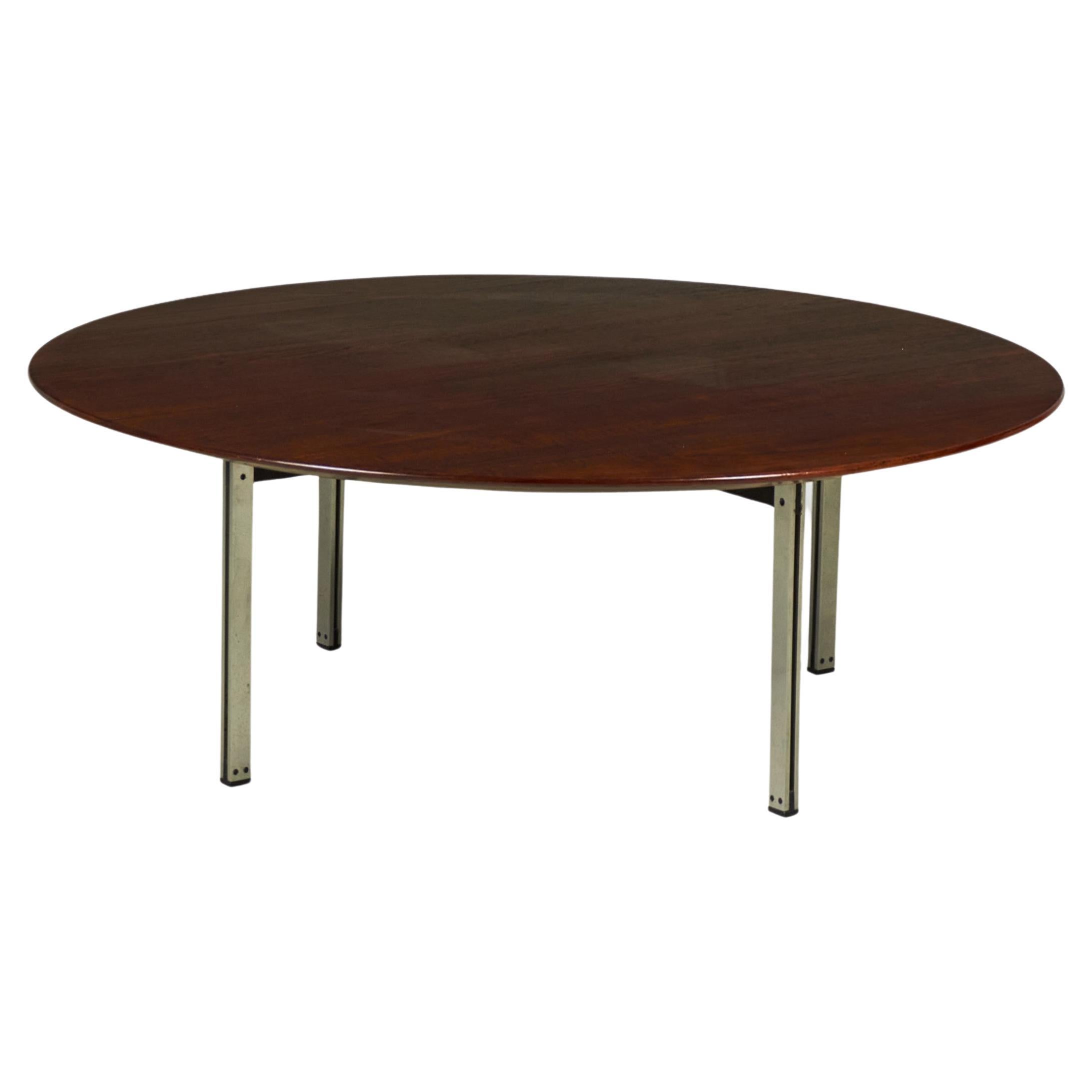Florence Knoll Circular Parallel Bar Cocktail / Coffee Table For Sale