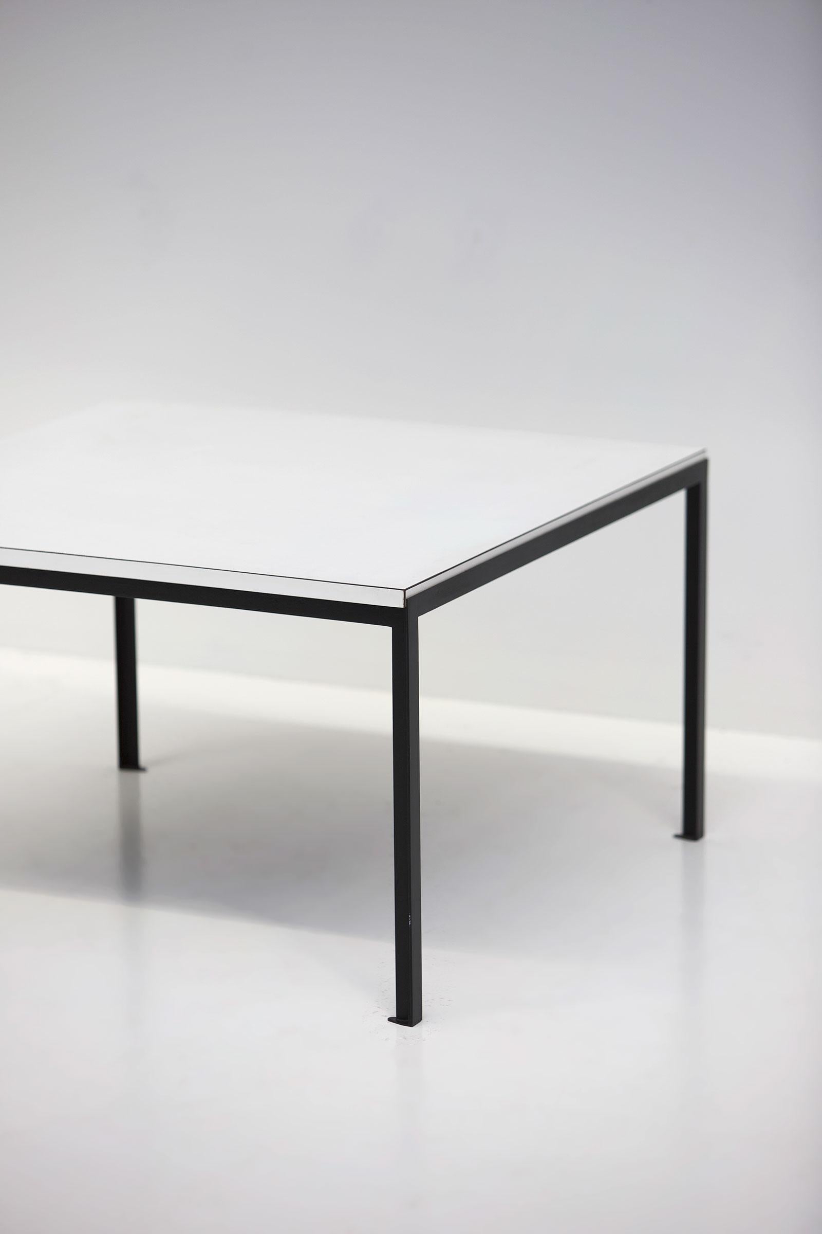 Unknown Florence Knoll Coffee / Side Table with Laminate Top And Stainless Steel Base For Sale
