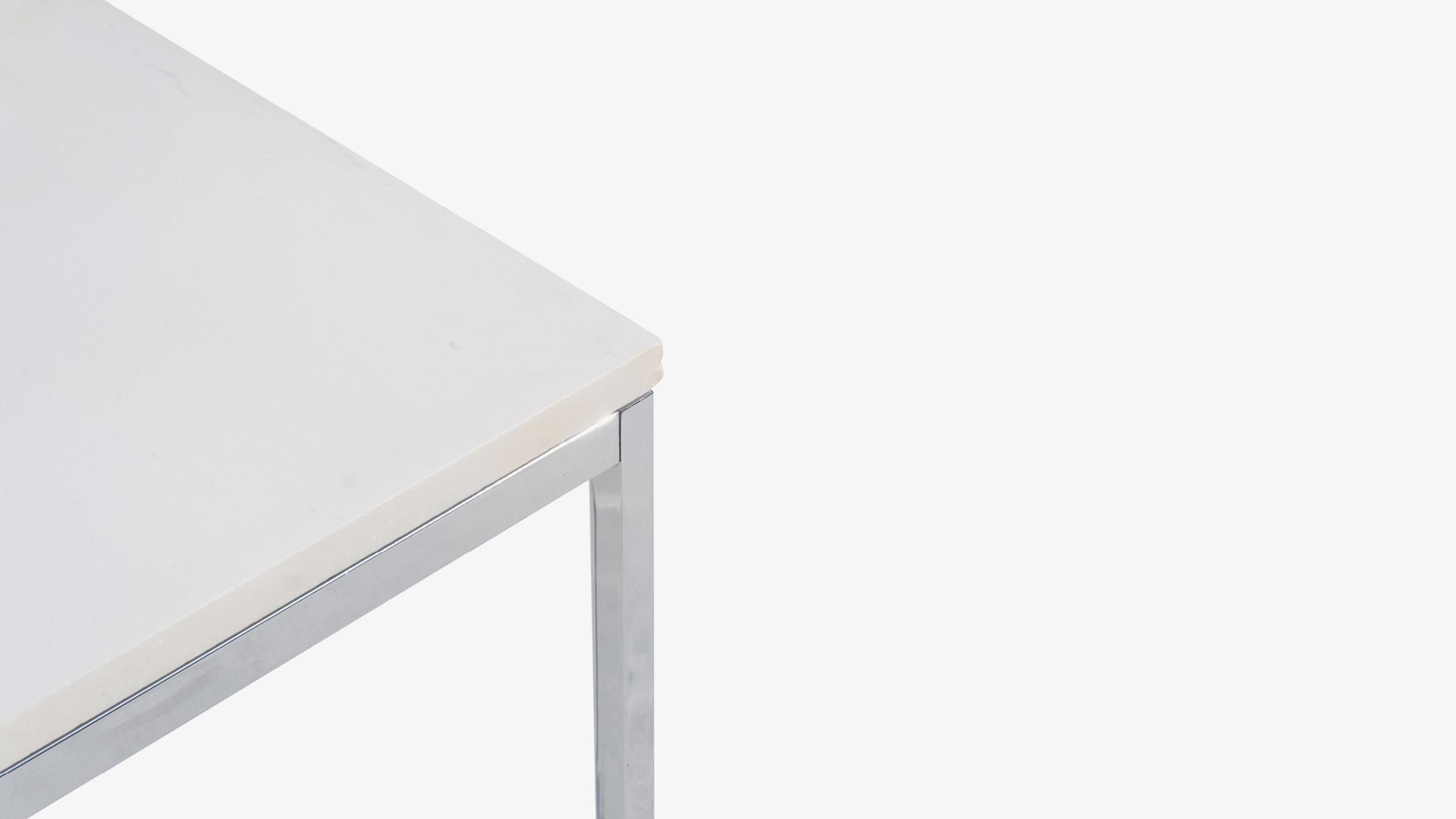 American Florence Knoll Coffee Side Table in White Marble