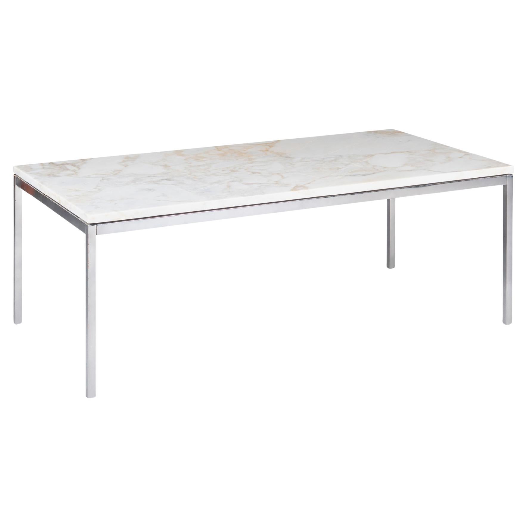Florence Knoll Coffee Table in Calacatta Marble & Chrome